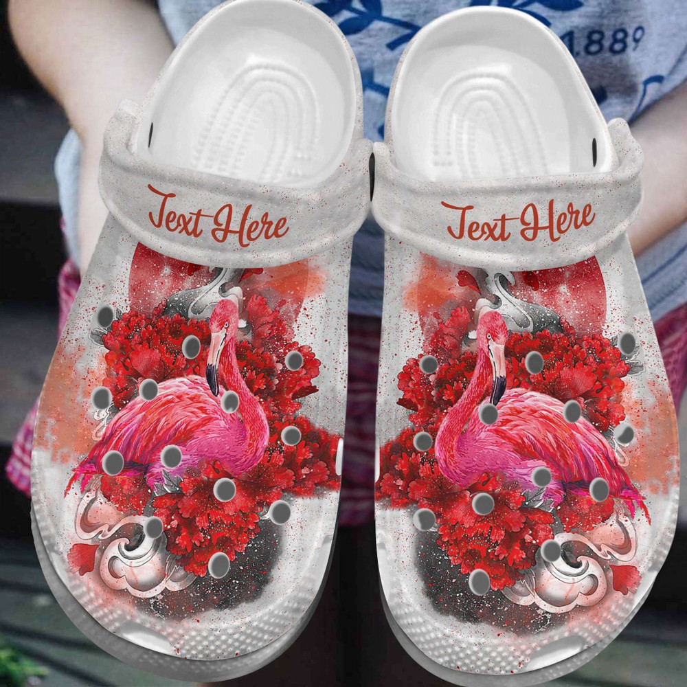 Footwearmerch Flamingo Personalized Graceful Rubber clog Shoes Comfy Footwear