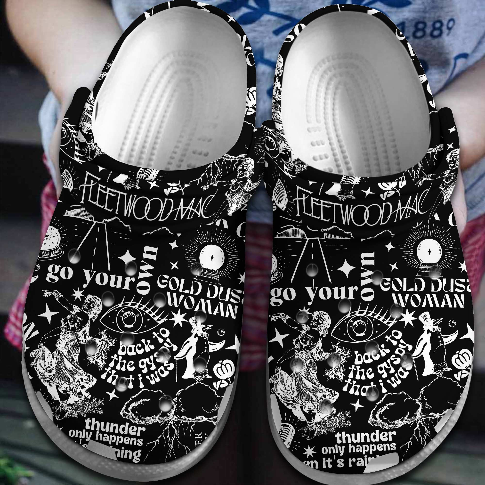 Footwearmerch Fleetwood Mac Band Music Crocs Crocband Clogs Shoes Comfortable For Men Women and Kids