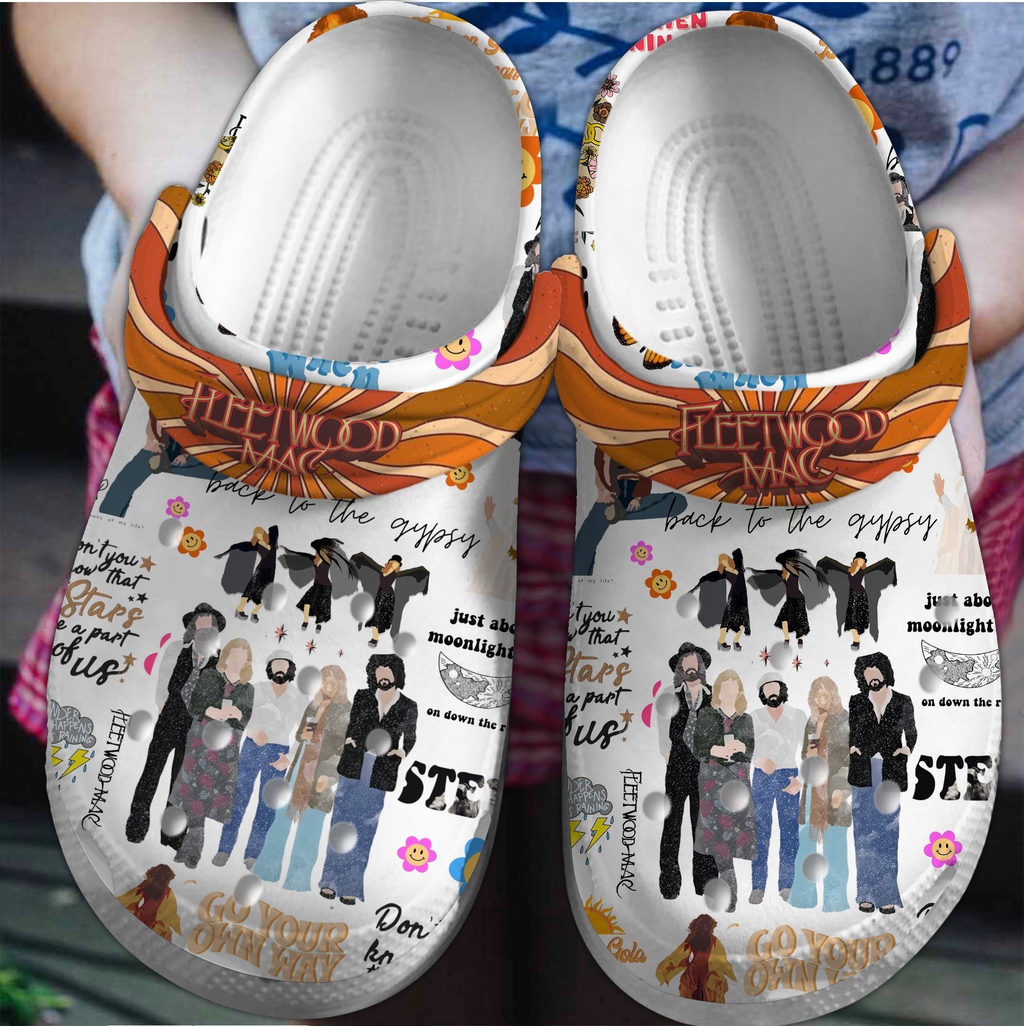 Footwearmerch Fleetwood Mac Music Crocs Crocband Clogs Shoes Comfortable For Men Women and Kids