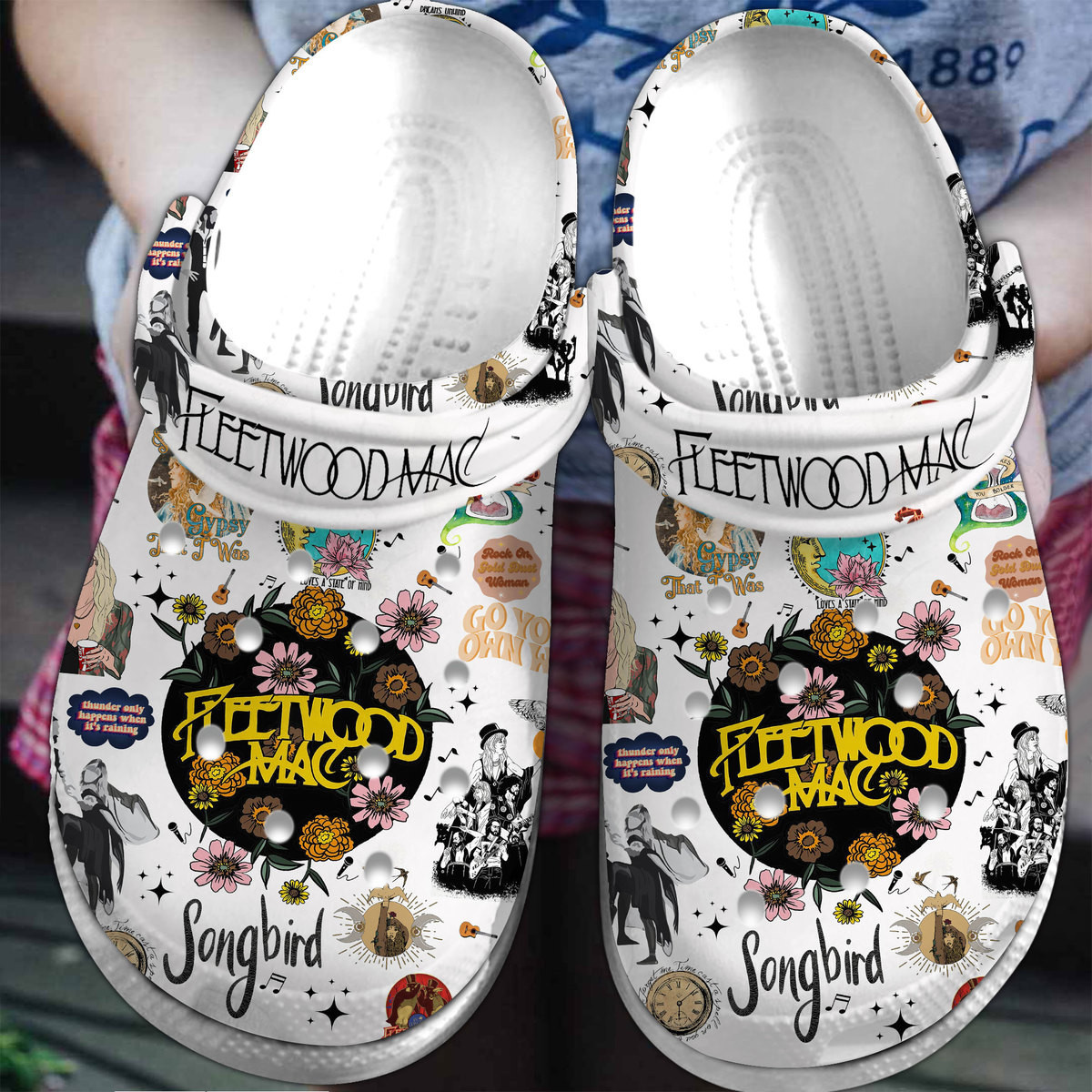 Footwearmerch Fleetwood Mac Music Crocs Crocband Clogs Shoes Comfortable For Men Women and Kids