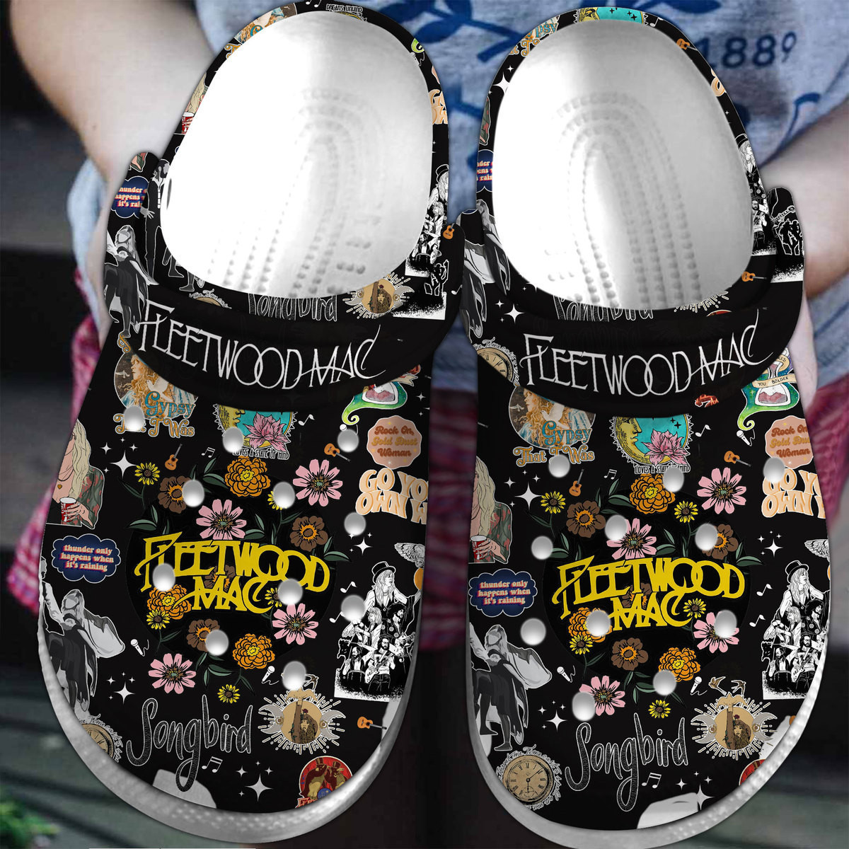Footwearmerch Fleetwood Mac Music Crocs Crocband Clogs Shoes Comfortable For Men Women and Kids