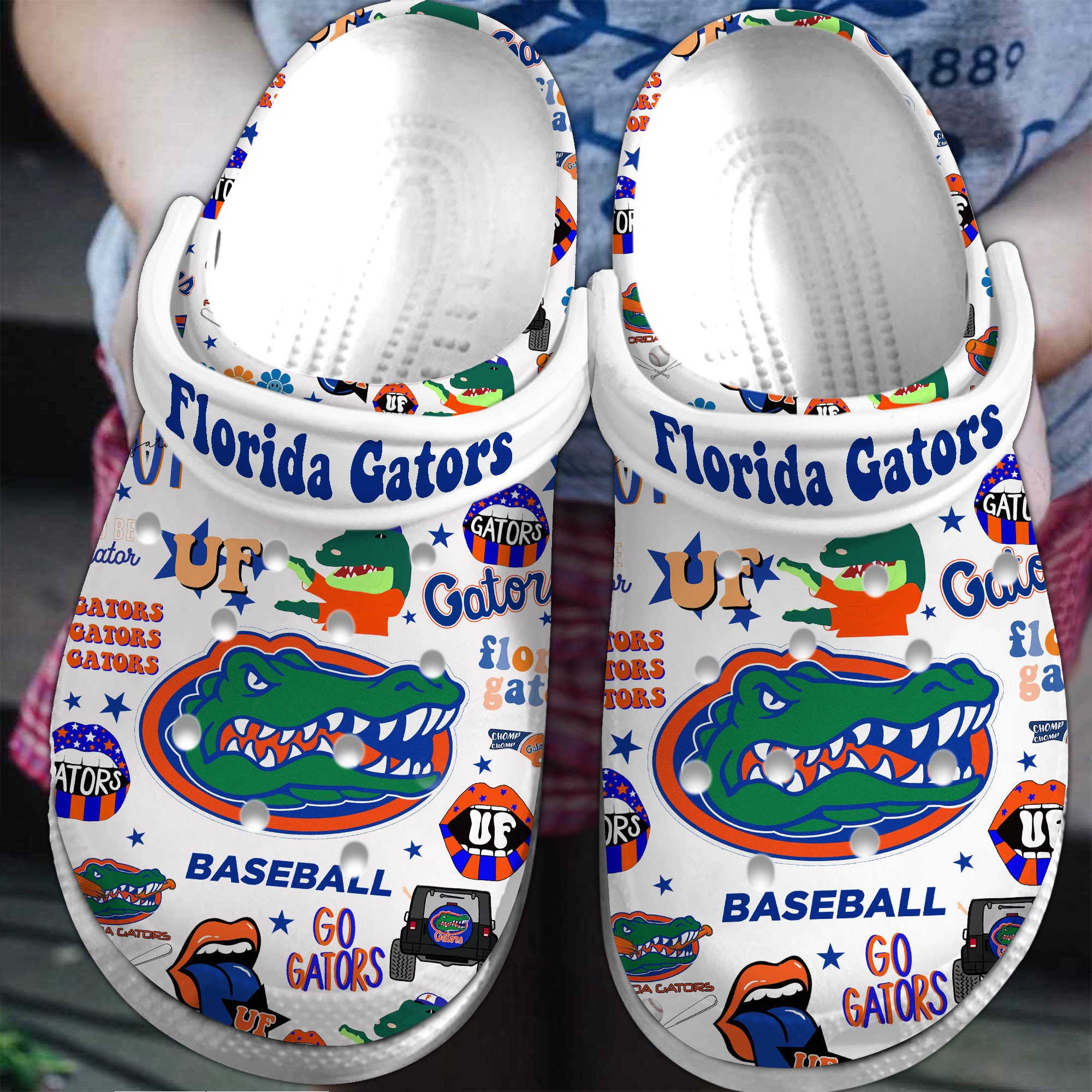 Footwearmerch Florida Gators NCAA Sport Crocs Crocband Clogs Shoes Comfortable For Men Women and Kids