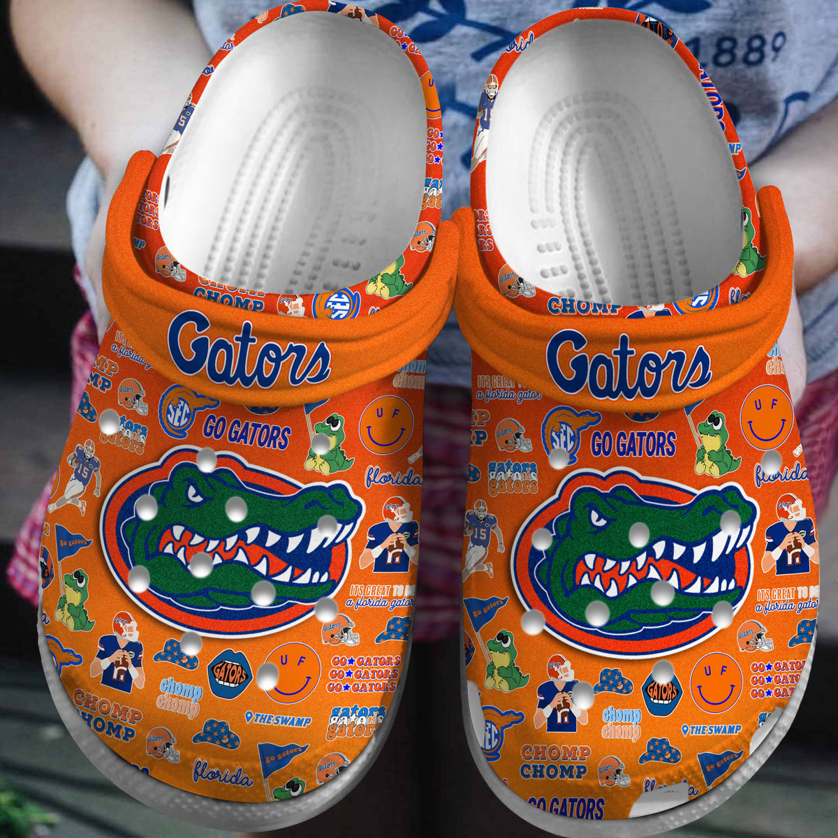 Footwearmerch Florida Gators NCAA Sport Crocs Crocband Clogs Shoes Comfortable For Men Women and Kids