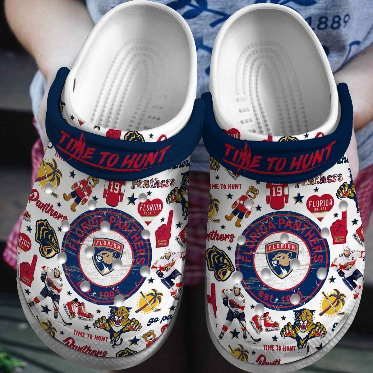 Footwearmerch Florida Panthers NHL Sport Crocs Crocband Clogs Shoes Comfortable For Men Women and Kids
