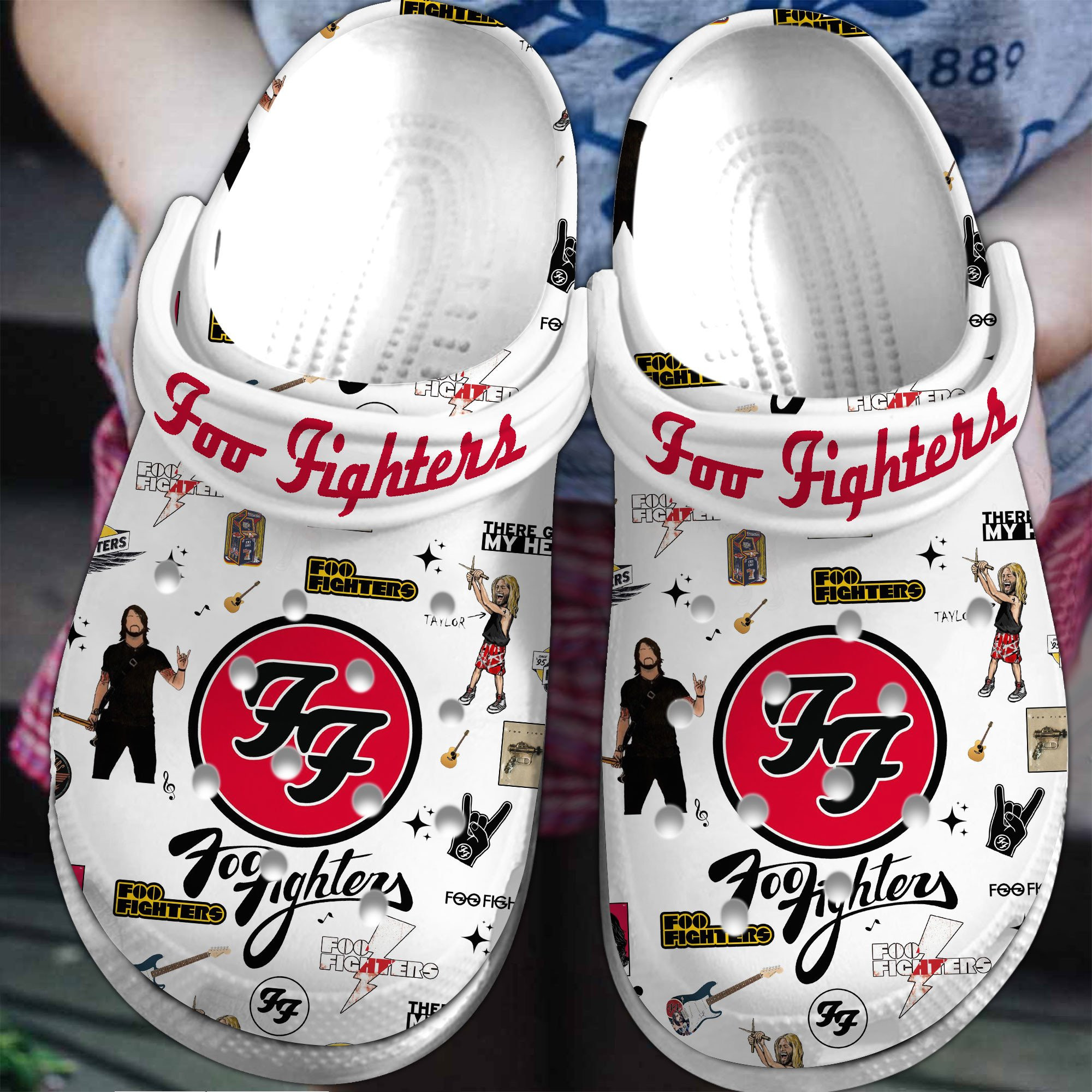 Footwearmerch Foo Fighters Music Crocs Crocband Clogs Shoes Comfortable For Men Women and Kids