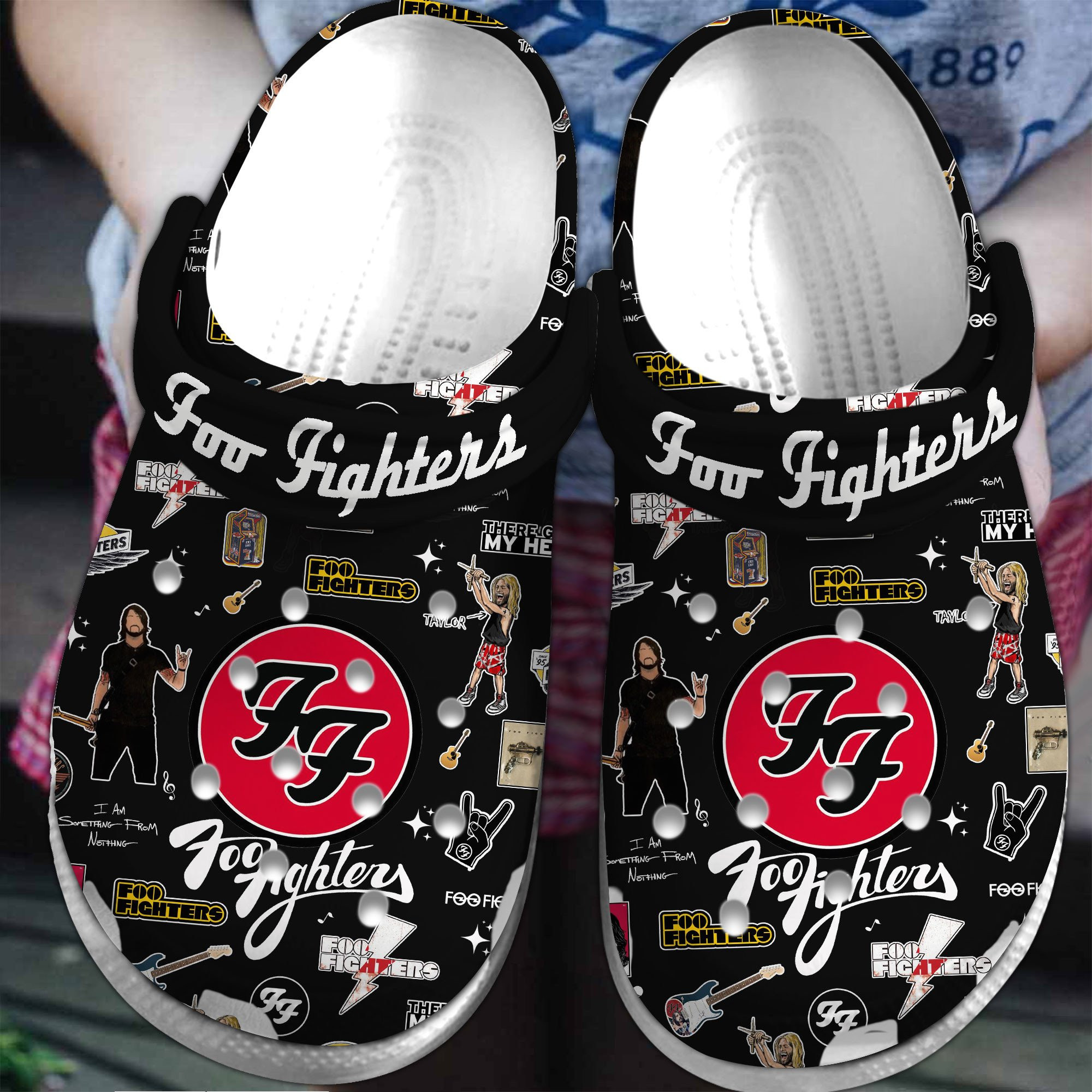 Footwearmerch Foo Fighters Music Crocs Crocband Clogs Shoes Comfortable For Men Women and Kids