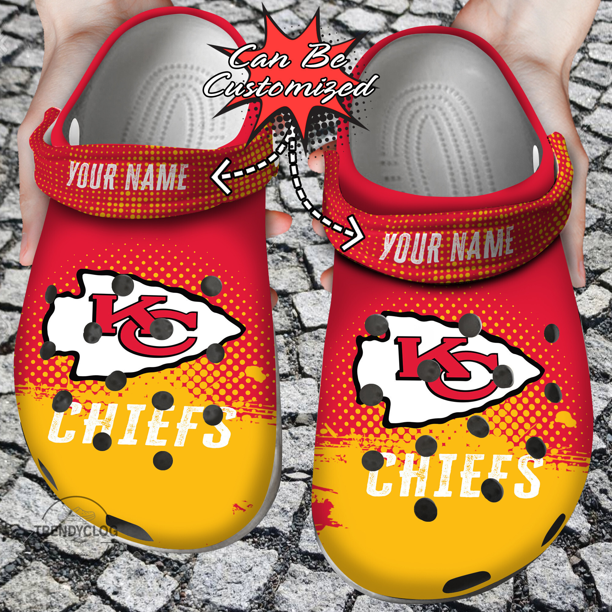 Footwearmerch Football Personalized Chiefs Clog Shoes