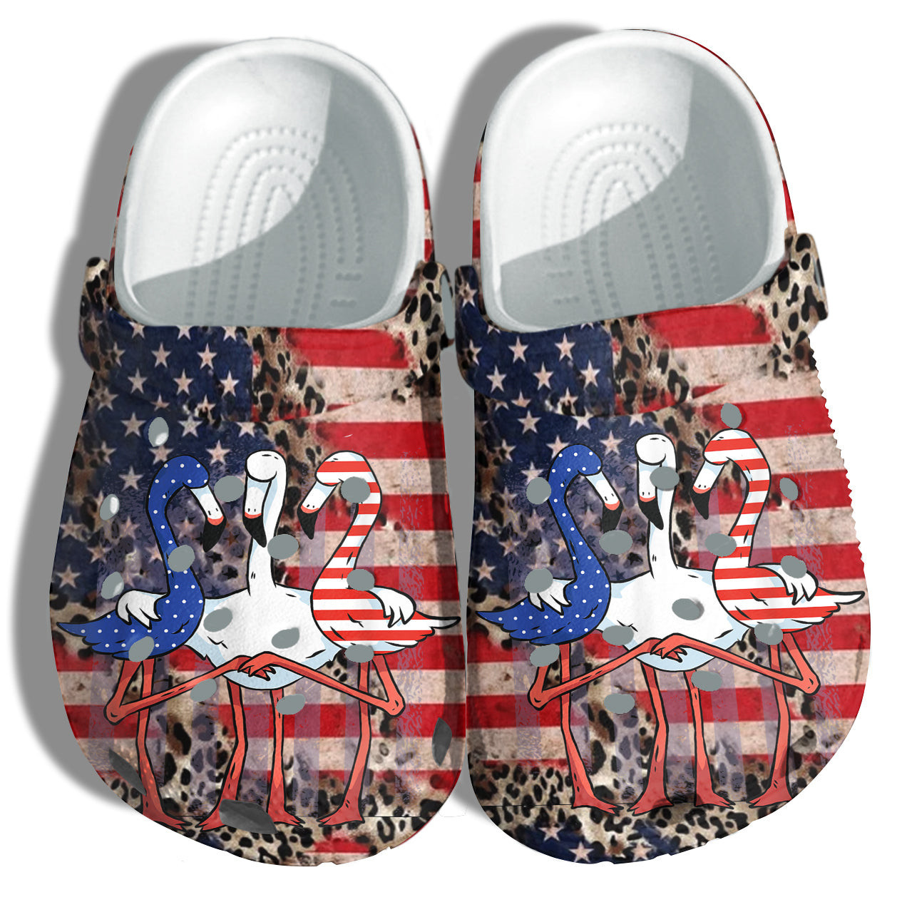 Footwearmerch Friendship Flamingo America Flag Shoes Gift Women - Leopard Among Us Friends 4Th Of July Shoes Birthday Gift