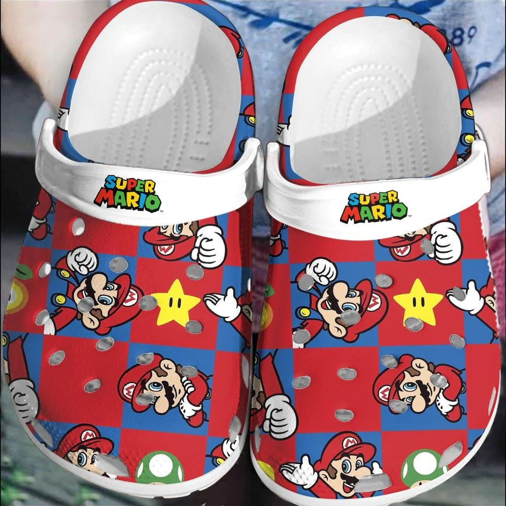 Footwearmerch Super Mario Game shoes G02D7 Crocs Crocband Clogs Shoes For Men Women