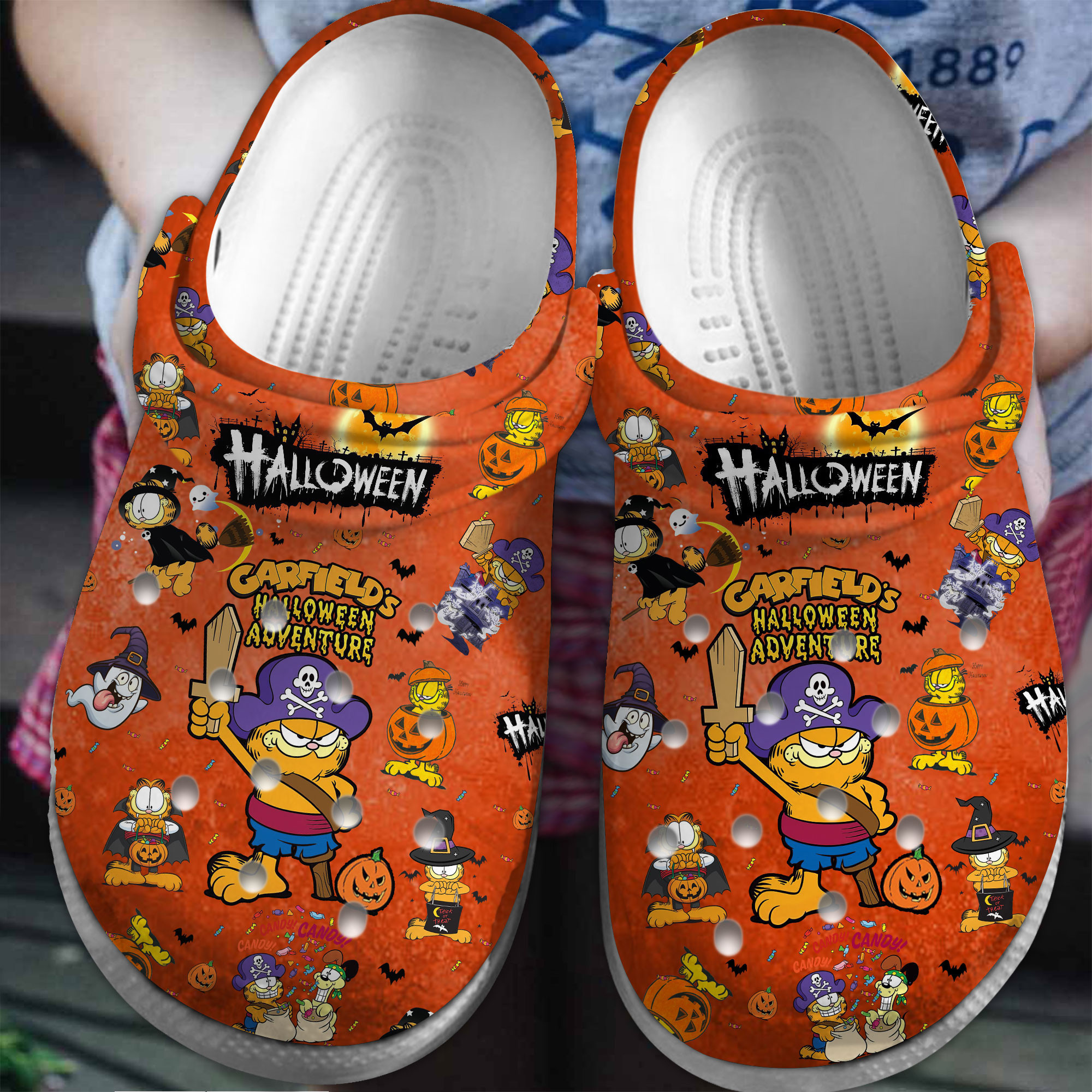 Footwearmerch Garfield Cartoon Movie Crocs Crocband Clogs Shoes Comfortable For Men Women and Kids
