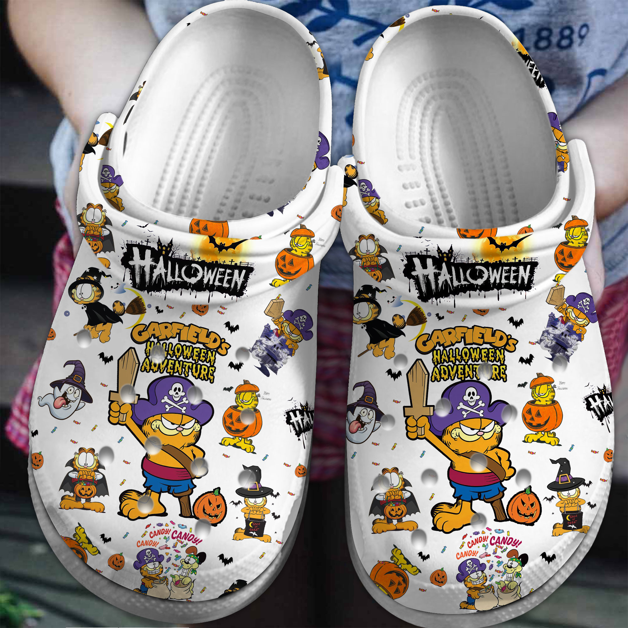 Footwearmerch Garfield Cartoon Movie Crocs Crocband Clogs Shoes Comfortable For Men Women and Kids