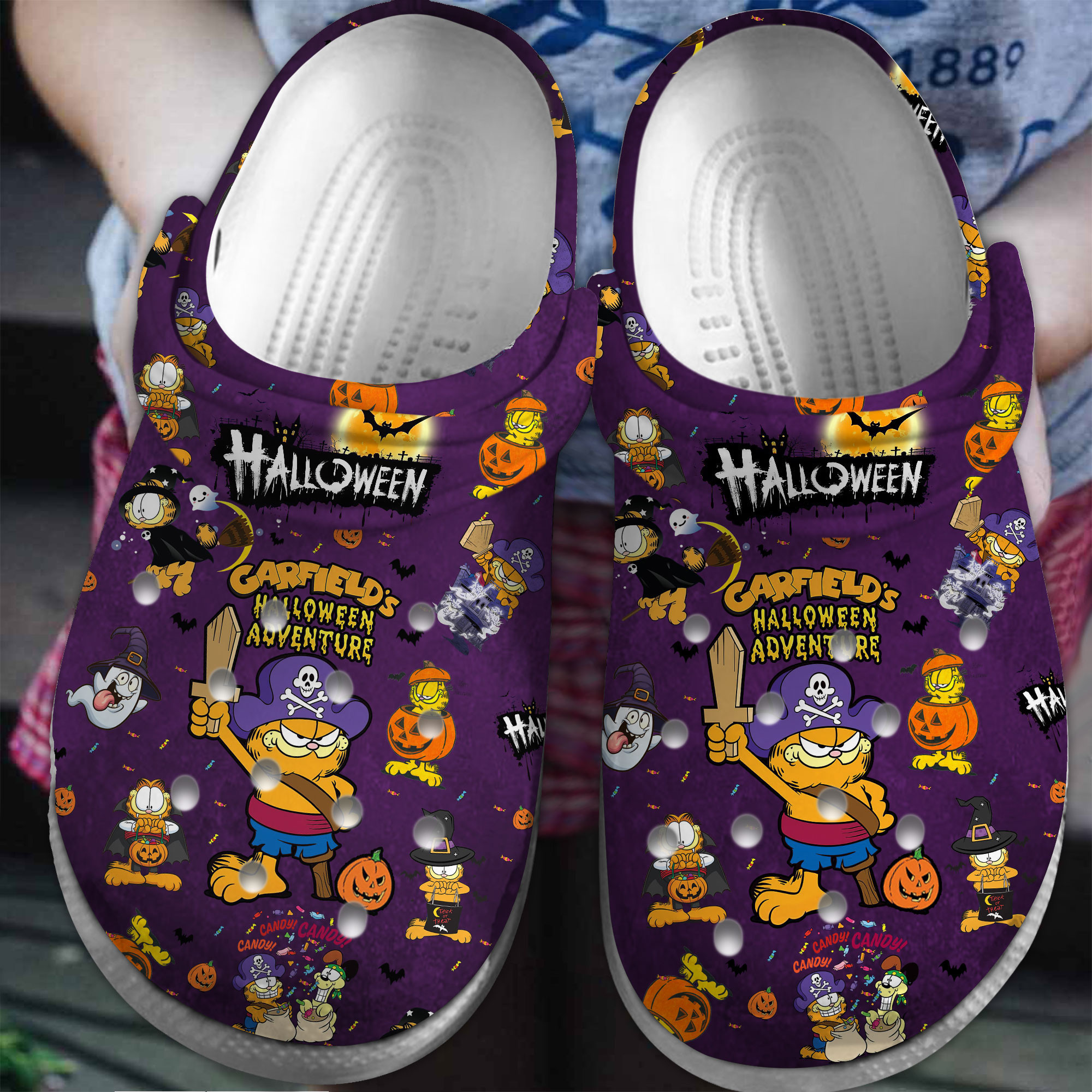 Footwearmerch Garfield Cartoon Movie Crocs Crocband Clogs Shoes Comfortable For Men Women and Kids