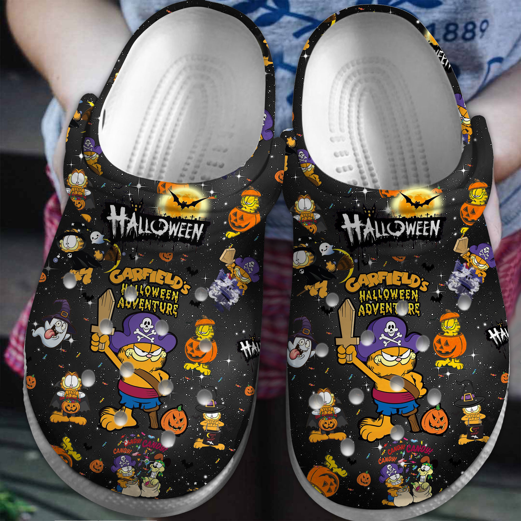 Footwearmerch Garfield Cartoon Movie Crocs Crocband Clogs Shoes Comfortable For Men Women and Kids