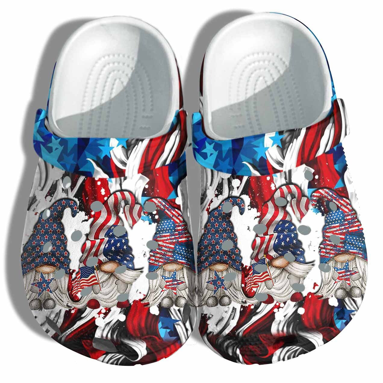Footwearmerch Gnomes Wear America Flag Shoes Gift Step Daughter- Cute Forest Usa 4Th Of July Twinkle Party Shoes Halloween Gift