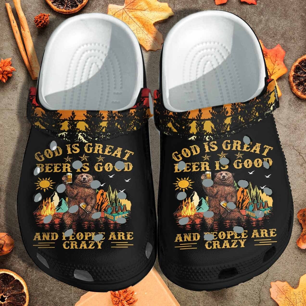 Footwearmerch God Is Great Beer Drinks clog Shoes Gift For Men Fathers Day