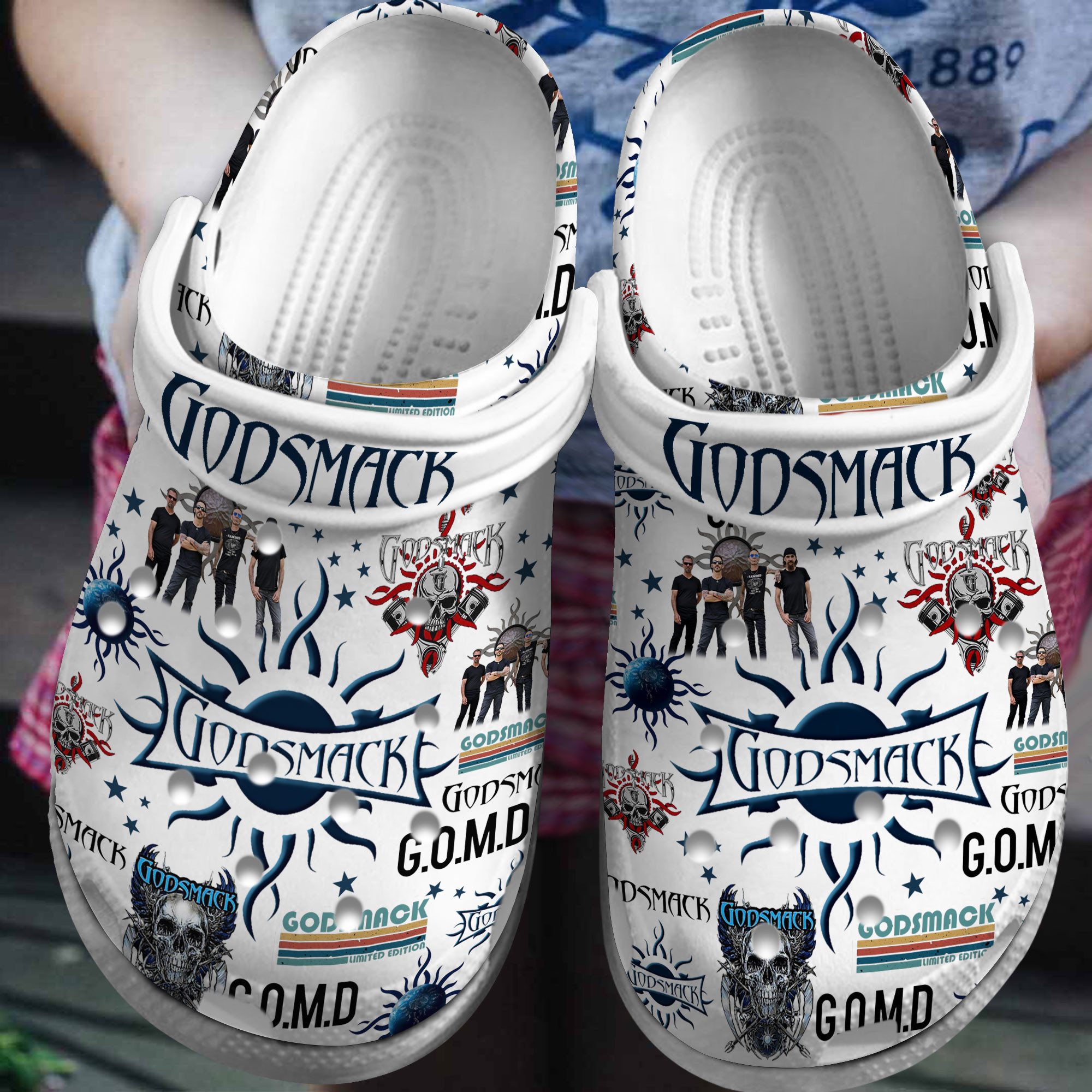 Footwearmerch Godsmack Music Crocs Crocband Clogs Shoes Comfortable For Men Women and Kids