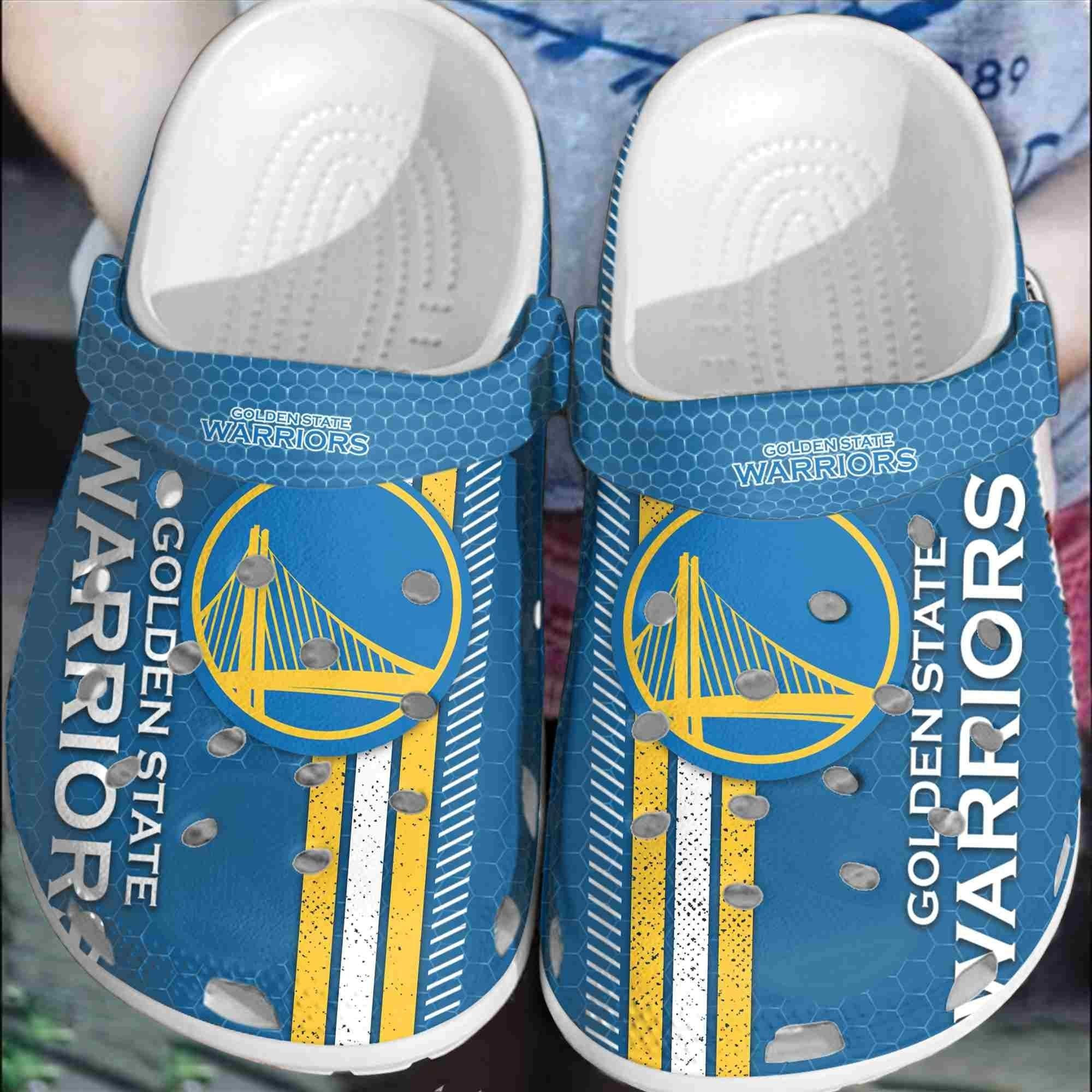 Footwearmerch Golden State Warriors Basketball Club Crocband Comfortable Clogs Shoes Crocs For Men Women