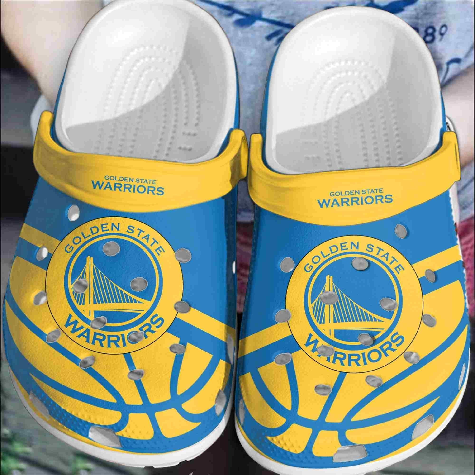 Footwearmerch Golden State Warriors Basketball Club Crocband Comfortable Crocs Shoes Clogs For Men Women
