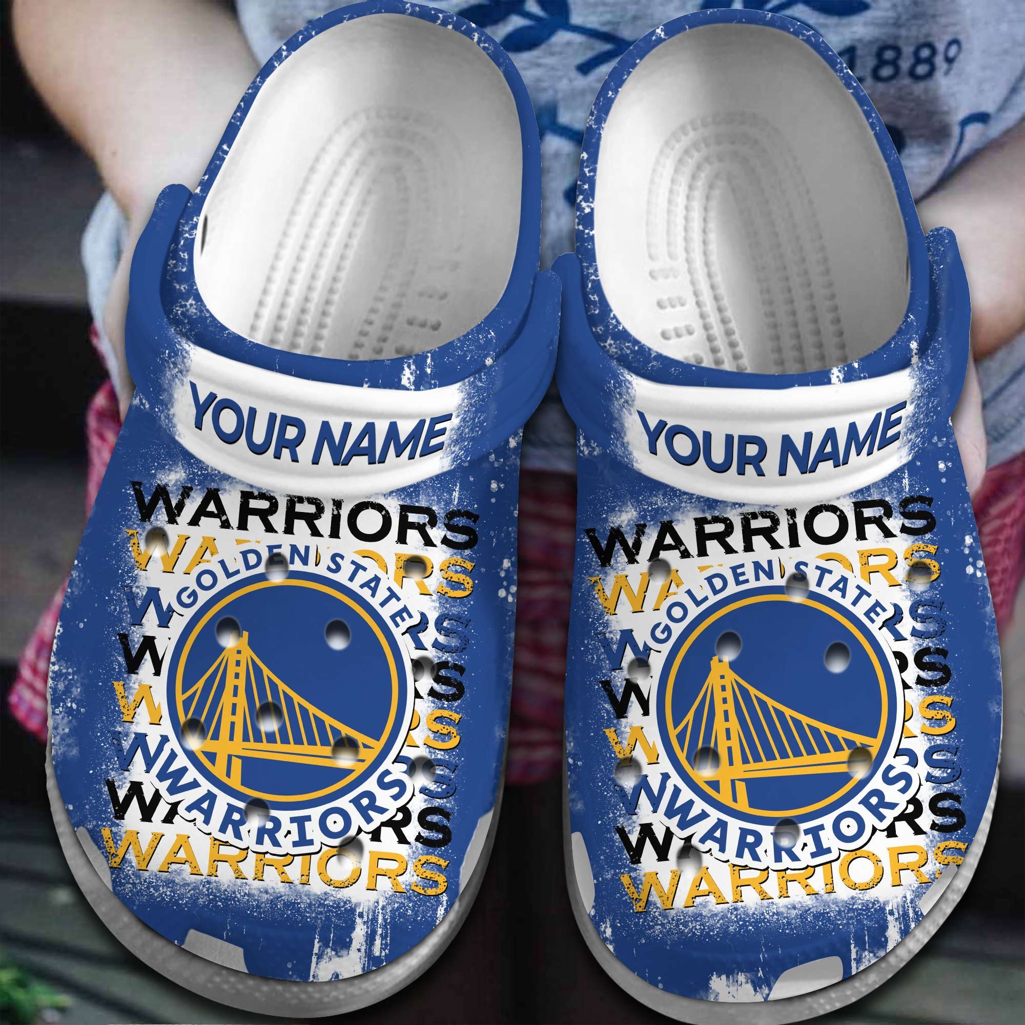 Footwearmerch Golden State Warriors NBA Basketball Sport Crocs Crocband Clogs Shoes Comfortable For Men Women and Kids