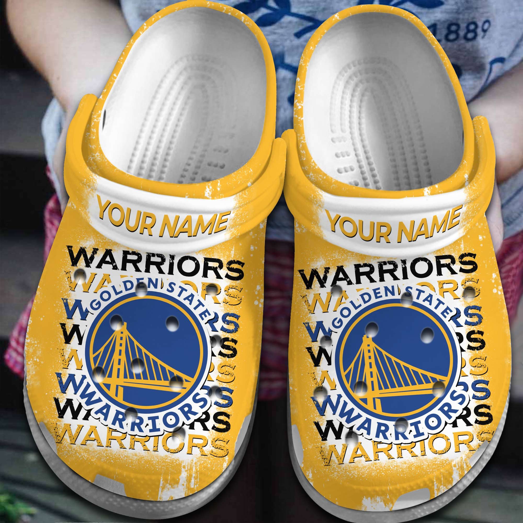 Footwearmerch Golden State Warriors NBA Basketball Sport Crocs Crocband Clogs Shoes Comfortable For Men Women and Kids