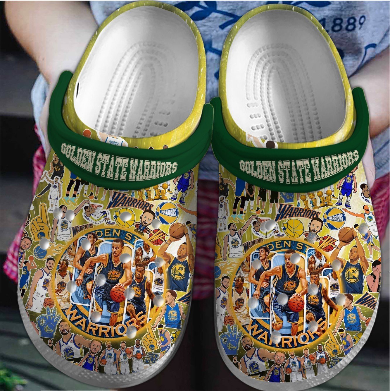 Footwearmerch Golden State Warriors NBA Sport Crocs Crocband Clogs Shoes Comfortable For Men Women and Kids