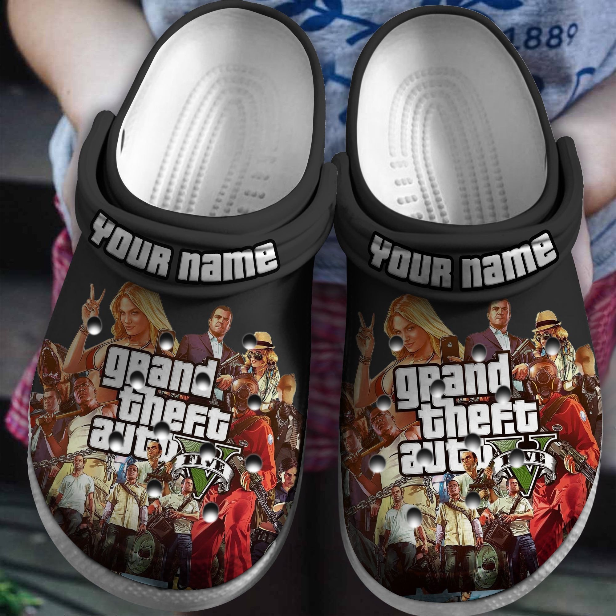 Footwearmerch Grand Thef Auto 5 Game Crocs Crocband Clogs Shoes Comfortable For Men Women and Kids