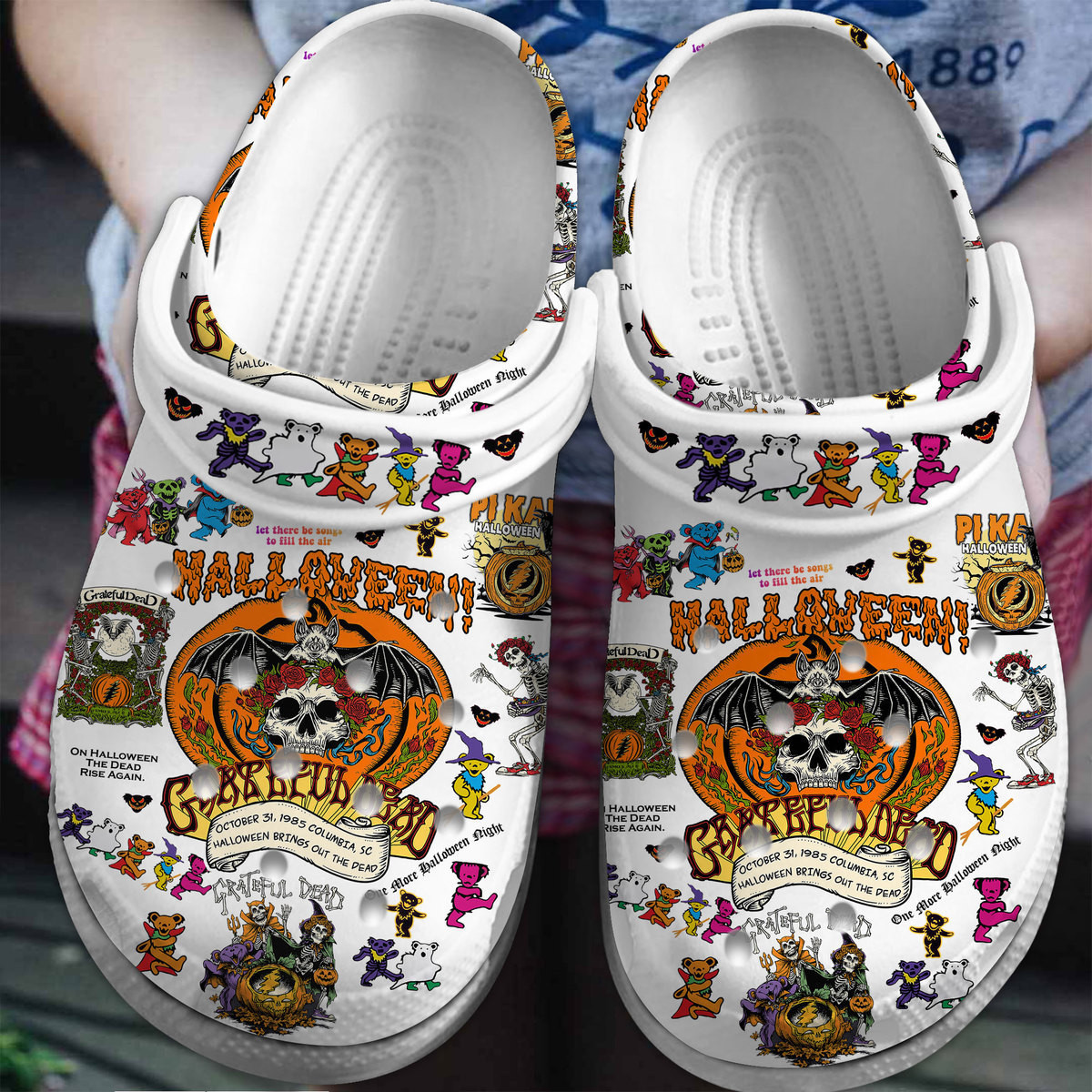 Footwearmerch Grateful Dead Music Crocs Crocband Clogs Shoes Comfortable For Men Women and Kids