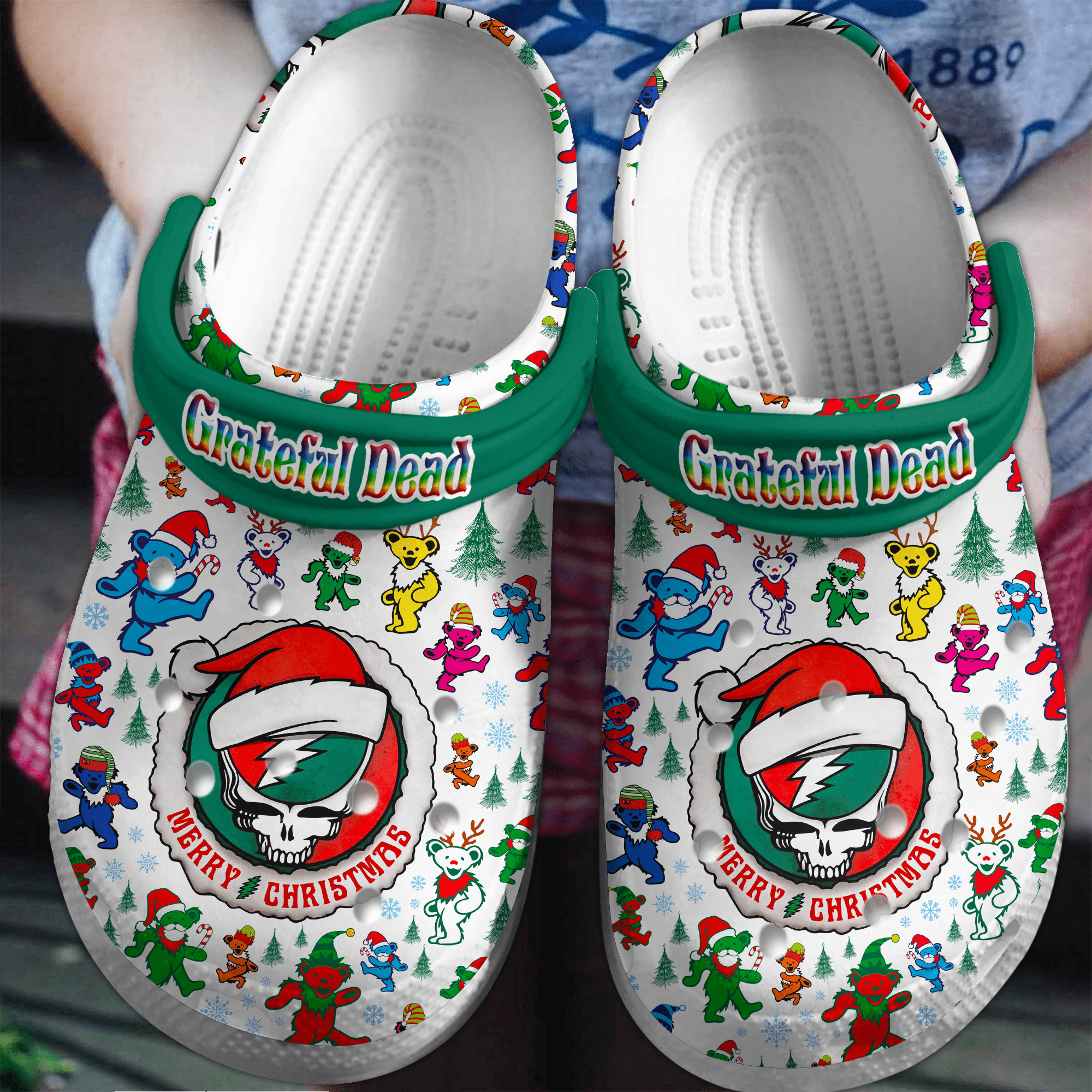 Footwearmerch Grateful Dead Music Crocs Crocband Clogs Shoes Comfortable For Men Women and Kids