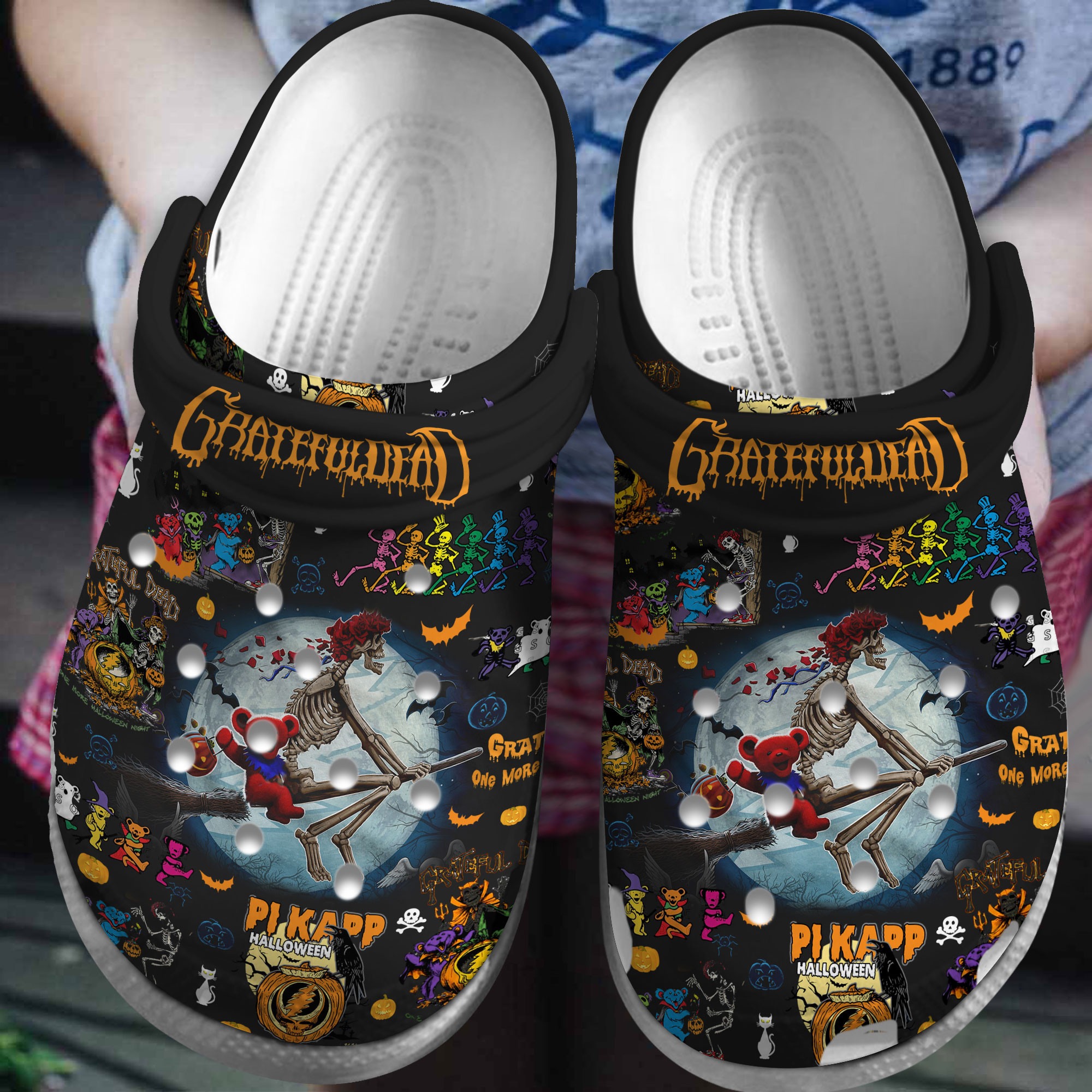 Footwearmerch Grateful Dead Music Crocs Crocband Clogs Shoes Comfortable For Men Women and Kids