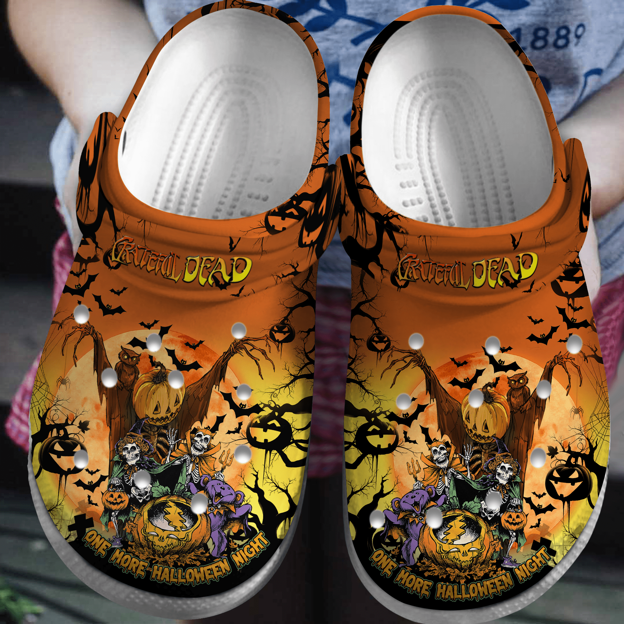 Footwearmerch Grateful Dead Music Crocs Crocband Clogs Shoes Comfortable For Men Women and Kids