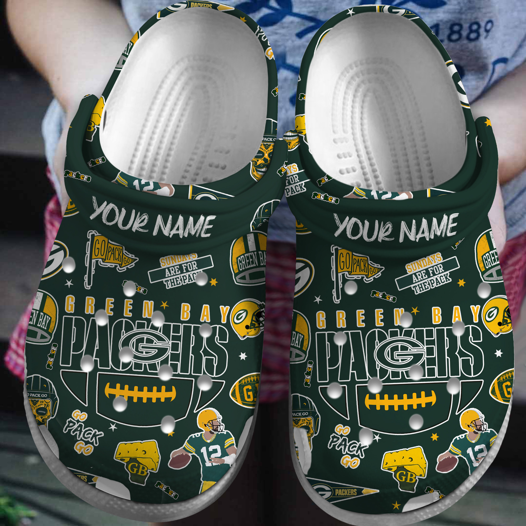 Footwearmerch Green Bay Packers NFL Sport Crocs Crocband Clogs Shoes Comfortable For Men Women and Kids