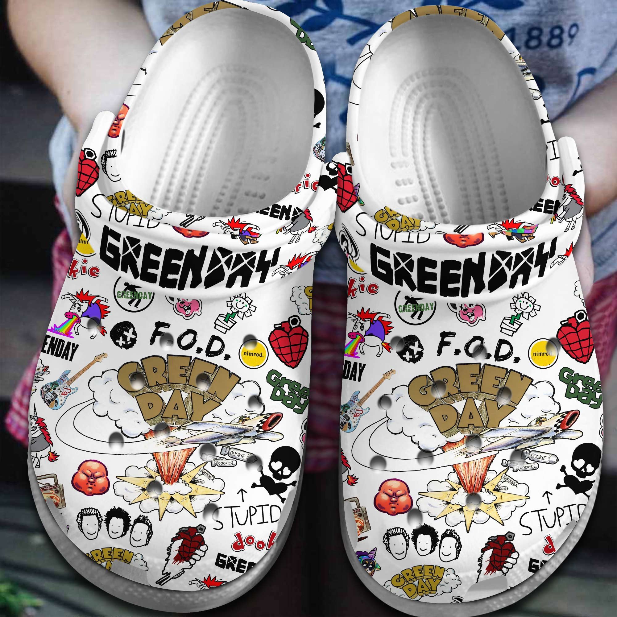Footwearmerch Green Day Band Music Crocs Crocband Clogs Shoes Comfortable For Men Women and Kids