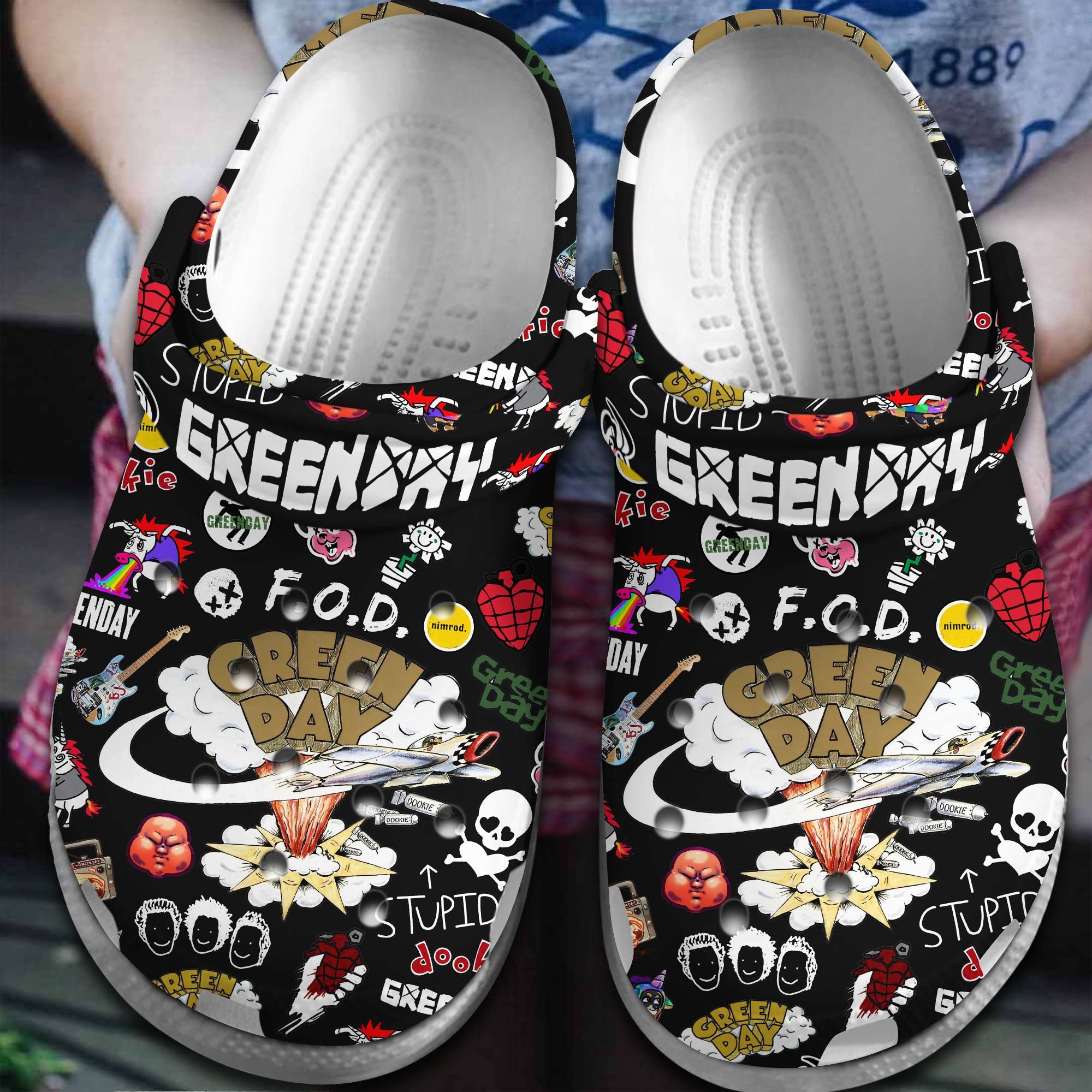 Footwearmerch Green Day Band Music Crocs Crocband Clogs Shoes Comfortable For Men Women and Kids