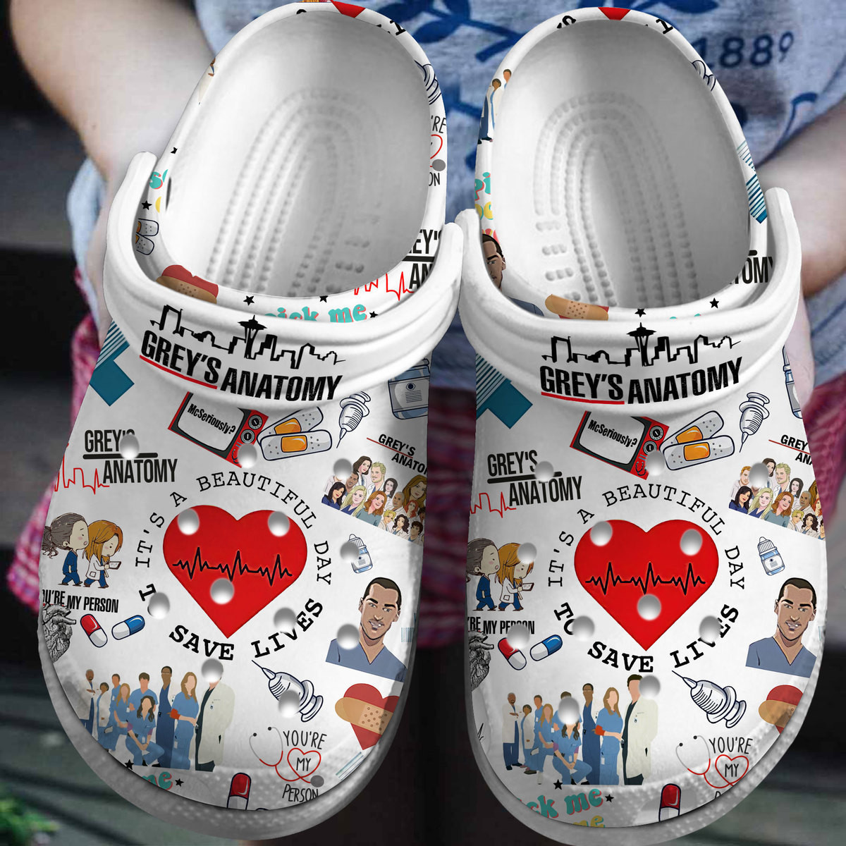 Footwearmerch Grey's Anatomy TV Series Crocs Crocband Clogs Shoes Comfortable For Men Women and Kids