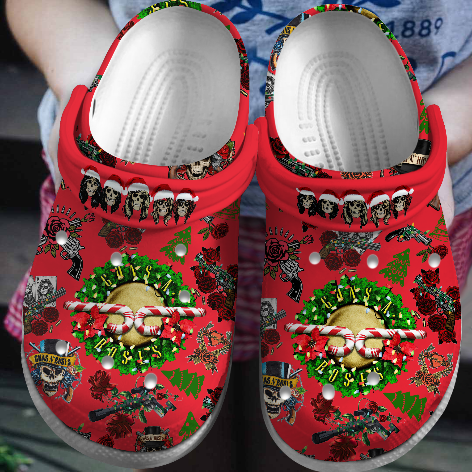 Footwearmerch Gun N' Roses Music Crocs Crocband Clogs Shoes Comfortable For Men Women and Kids