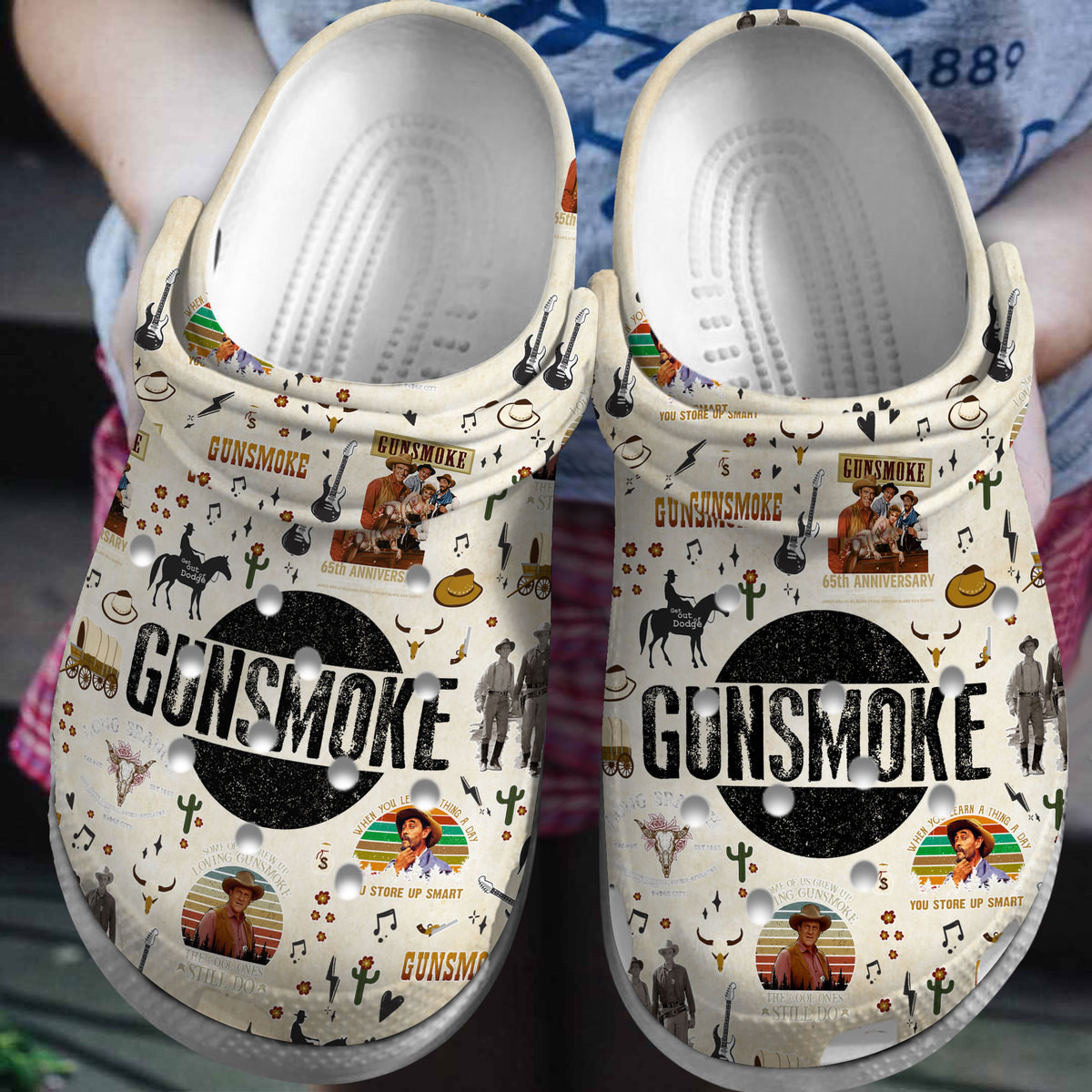 Footwearmerch Gunsmoke TV Series Crocs Crocband Clogs Shoes Comfortable For Men Women and Kids