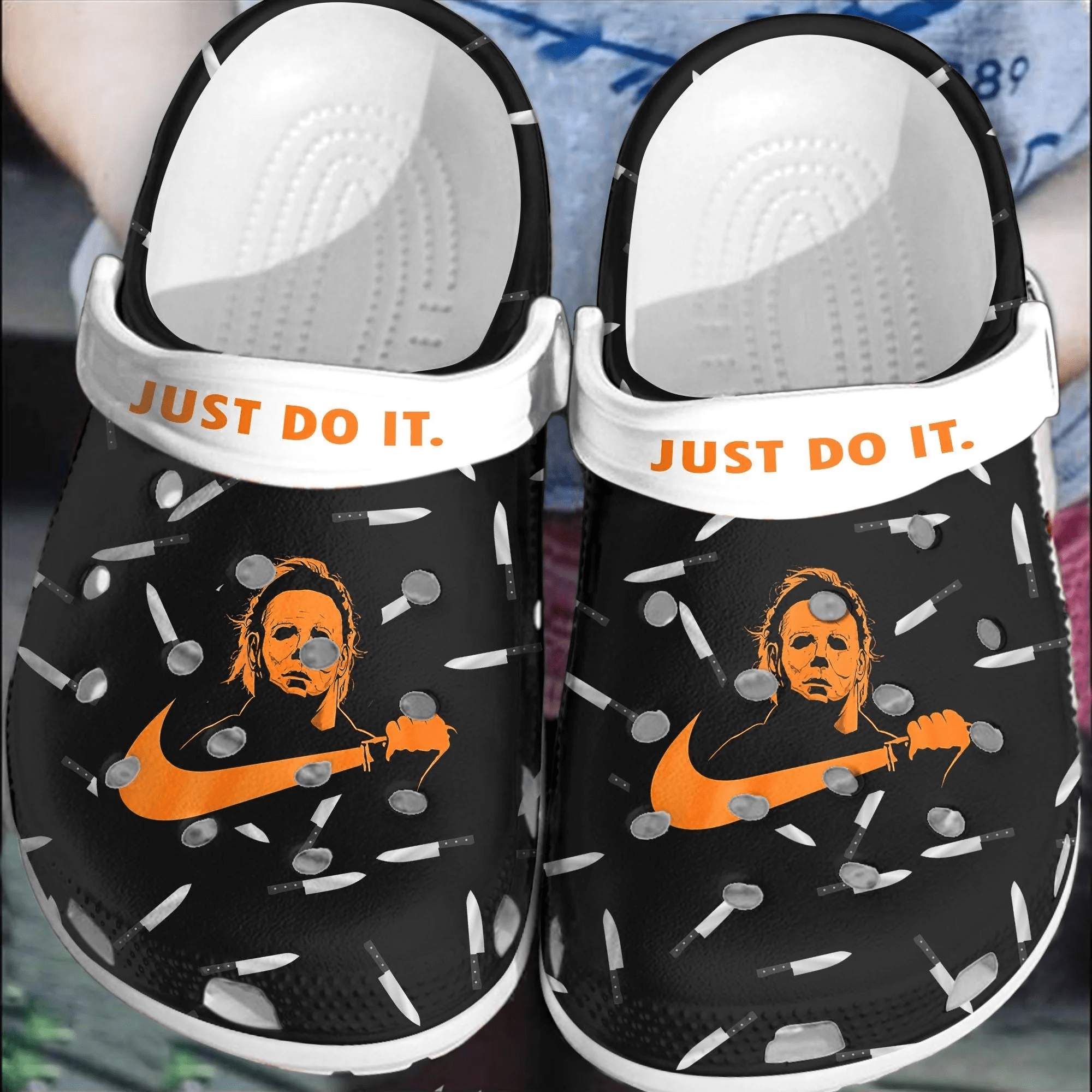 Footwearmerch Halloween face Shoes Crocs Crocband Clogs Shoes For Men Women