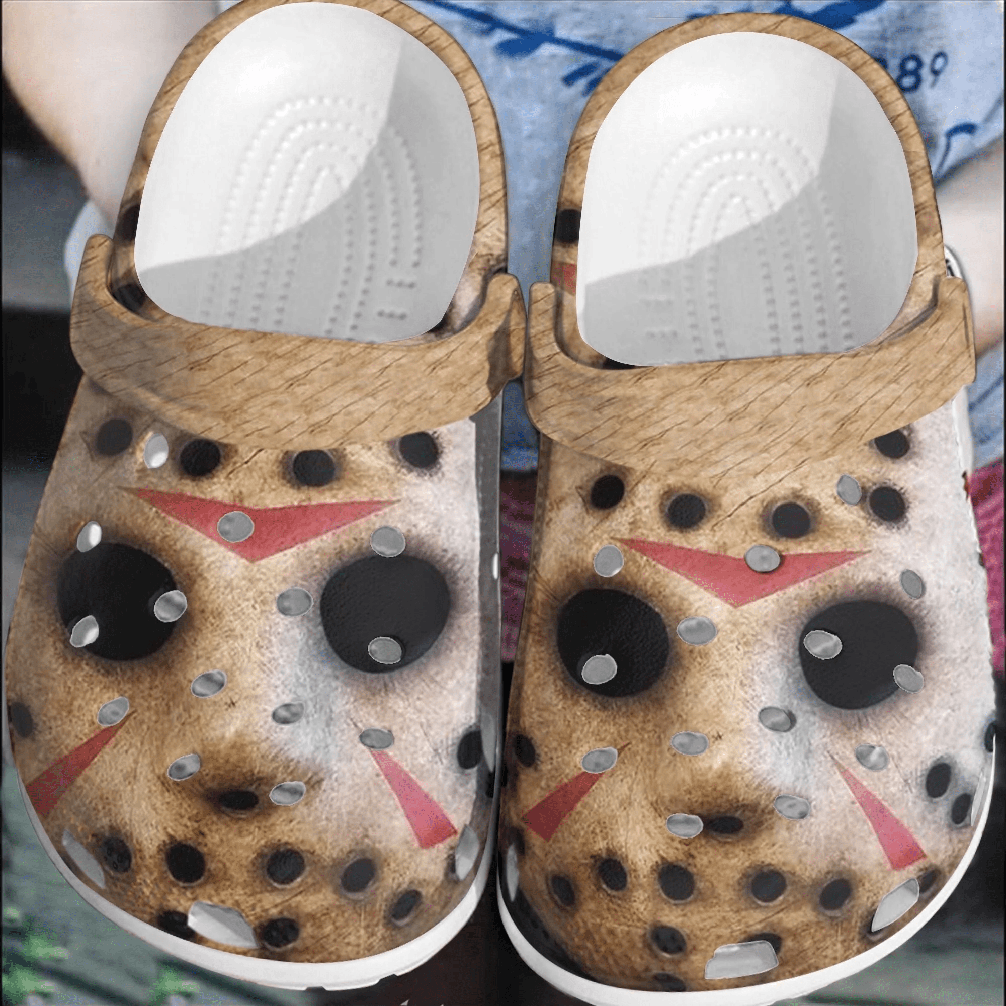 Footwearmerch Halloween face Shoes Crocs Crocband Clogs Shoes For Men Women