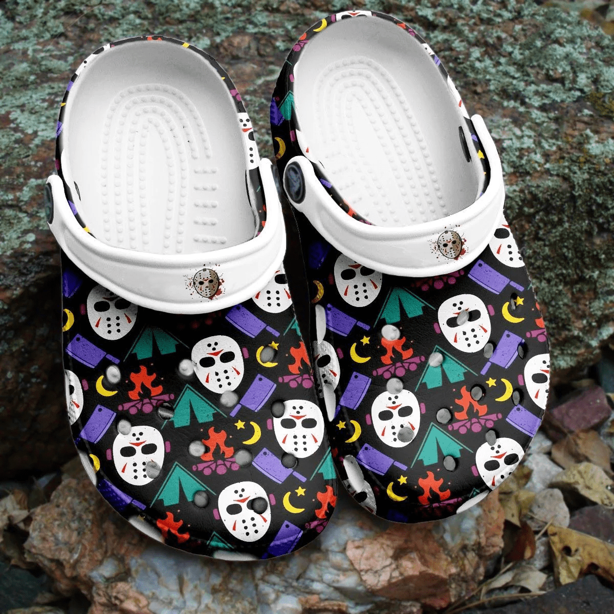 Footwearmerch Halloween face Shoes Crocs Crocband Clogs Shoes For Men Women
