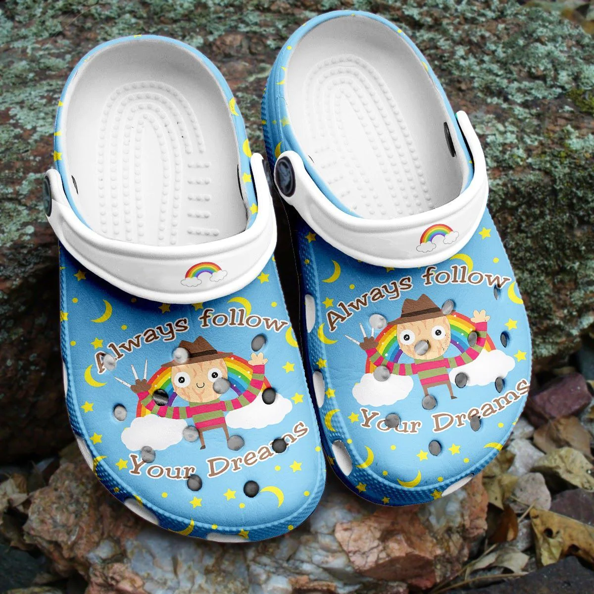 Footwearmerch Halloween rainbow Shoes Crocs Crocband Clogs Shoes For Men Women