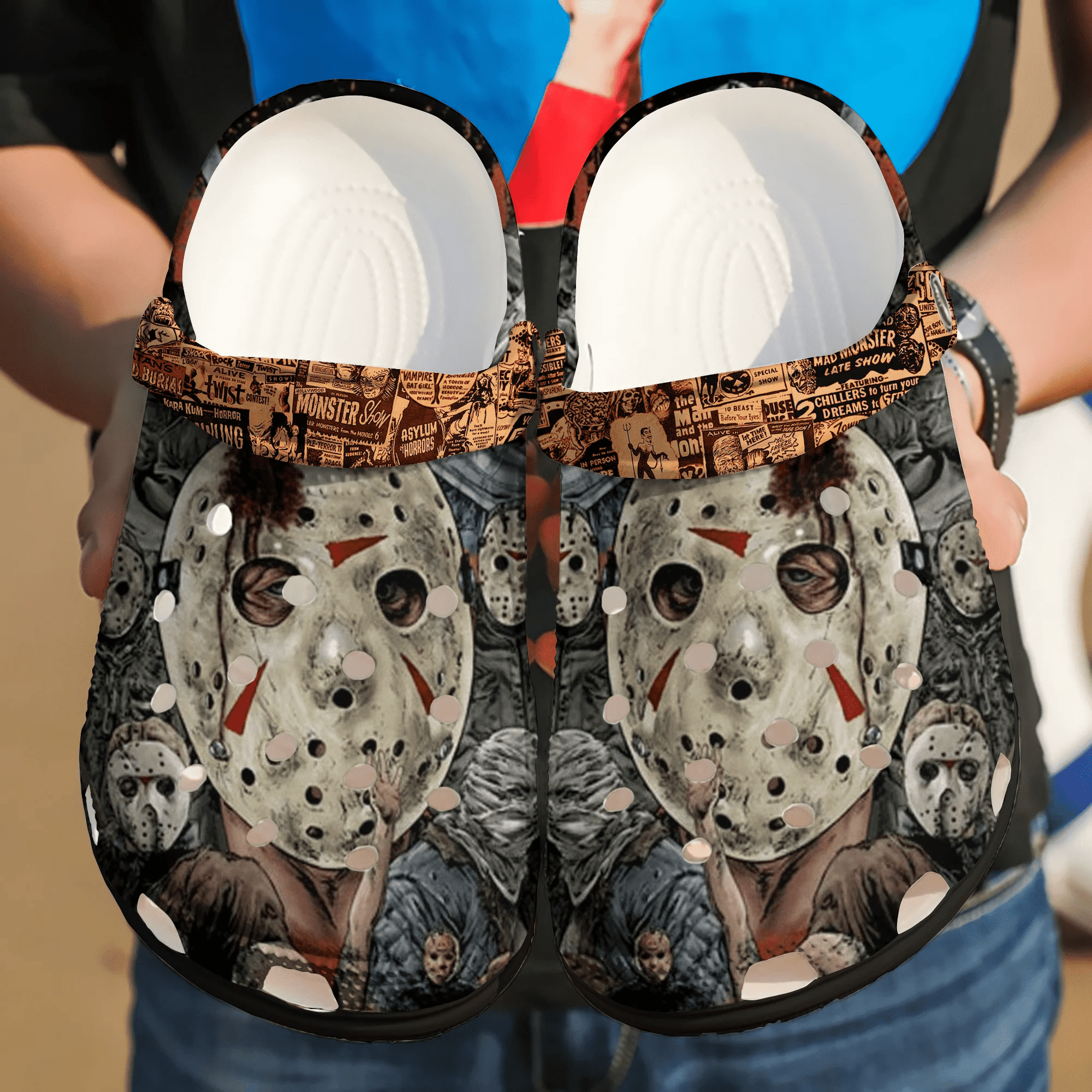 Footwearmerch Halloween shoes HLWD304 Crocs Crocband Clogs Shoes For Men Women