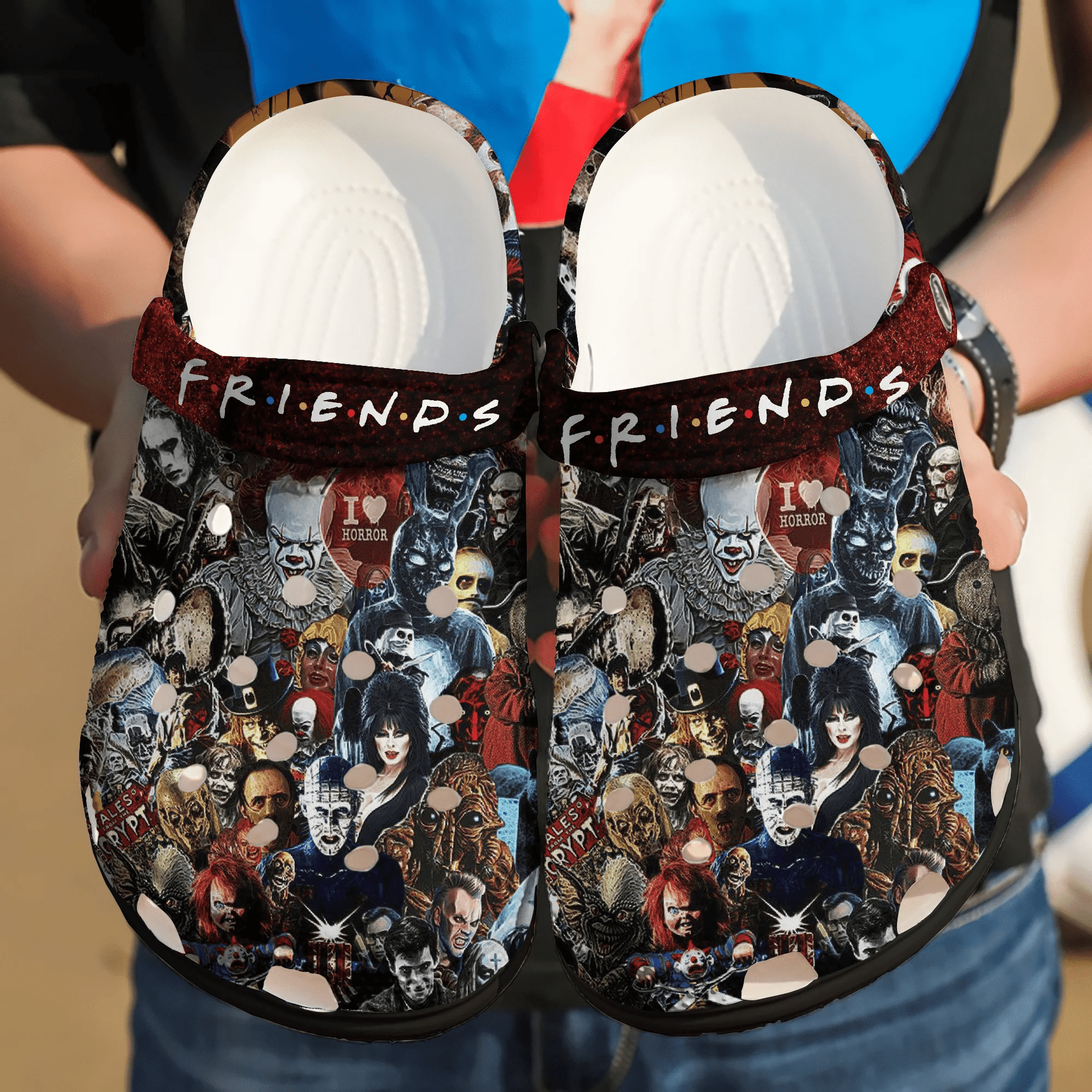 Footwearmerch Halloween shoes HLWD308 Crocs Crocband Clogs Shoes For Men Women