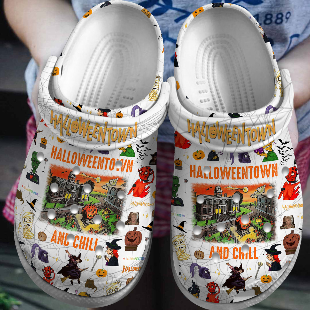 Footwearmerch Halloweentown Movie Crocs Crocband Clogs Shoes Comfortable For Men Women and Kids
