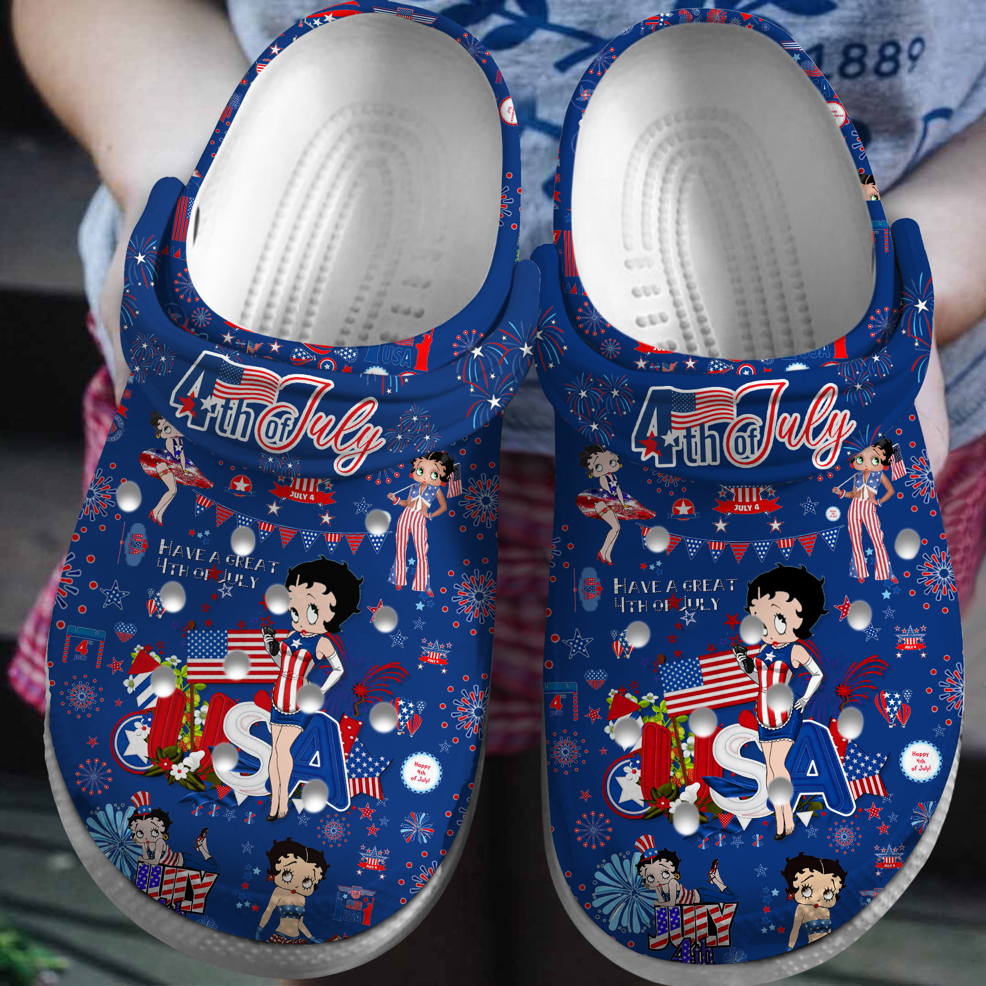 Footwearmerch Betty Boop Cartoon Crocs Crocband Clogs Shoes Comfortable For Men Women and Kids