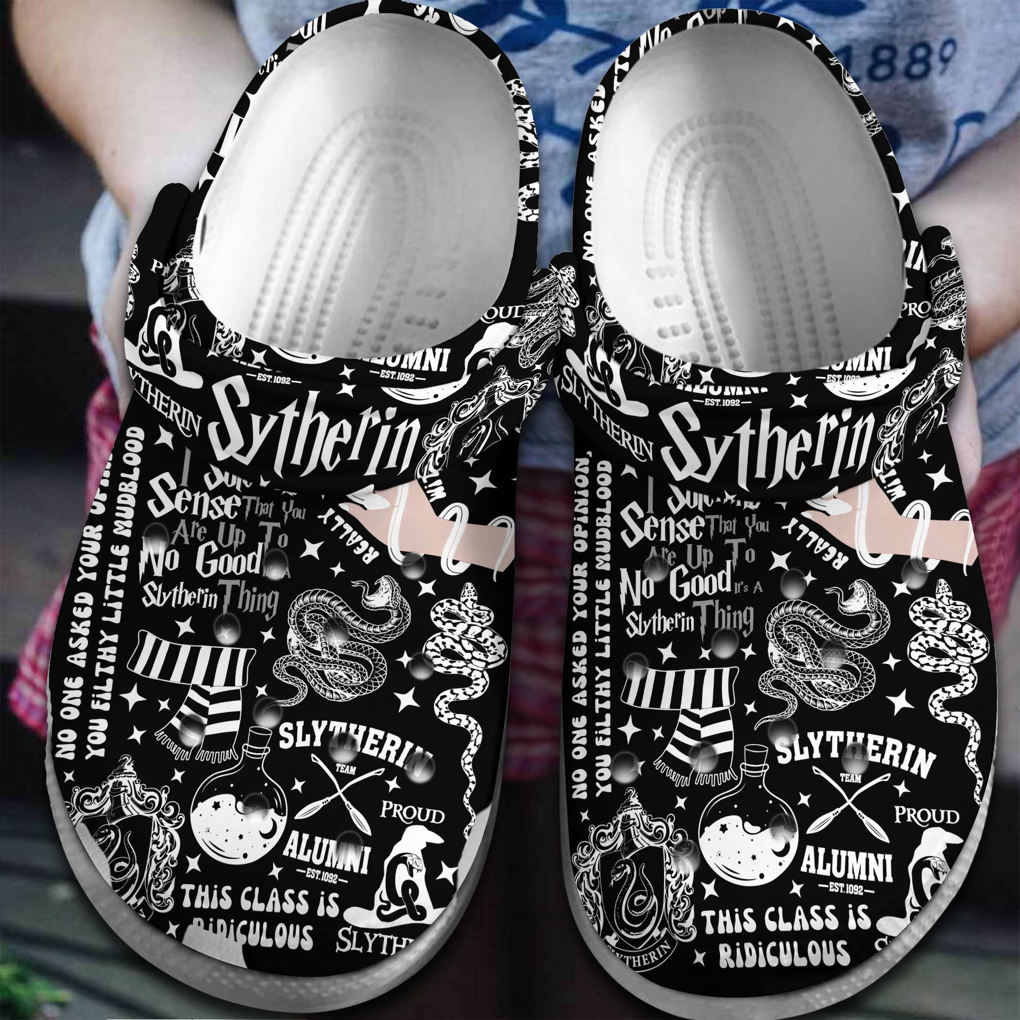 Footwearmerch Harry Potter Movie sytherin Crocs Crocband Clogs Shoes Comfortable For Men Women and Kids