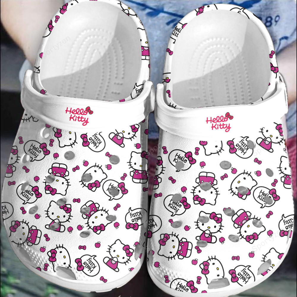 Footwearmerch Hello Kitty So Cute Pink White Clogs Shoes