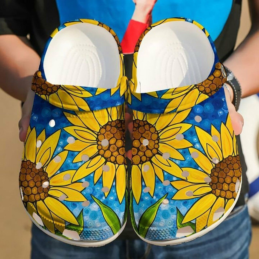 Footwearmerch Hippie Love Sunflowers 102 Gift For Lover Rubber clog Shoes Comfy Footwear