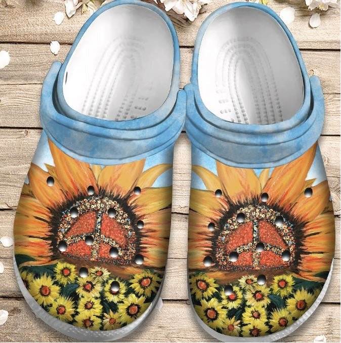 Footwearmerch Hippie Sunflower Garden Shoes clogs For Men Women Kids