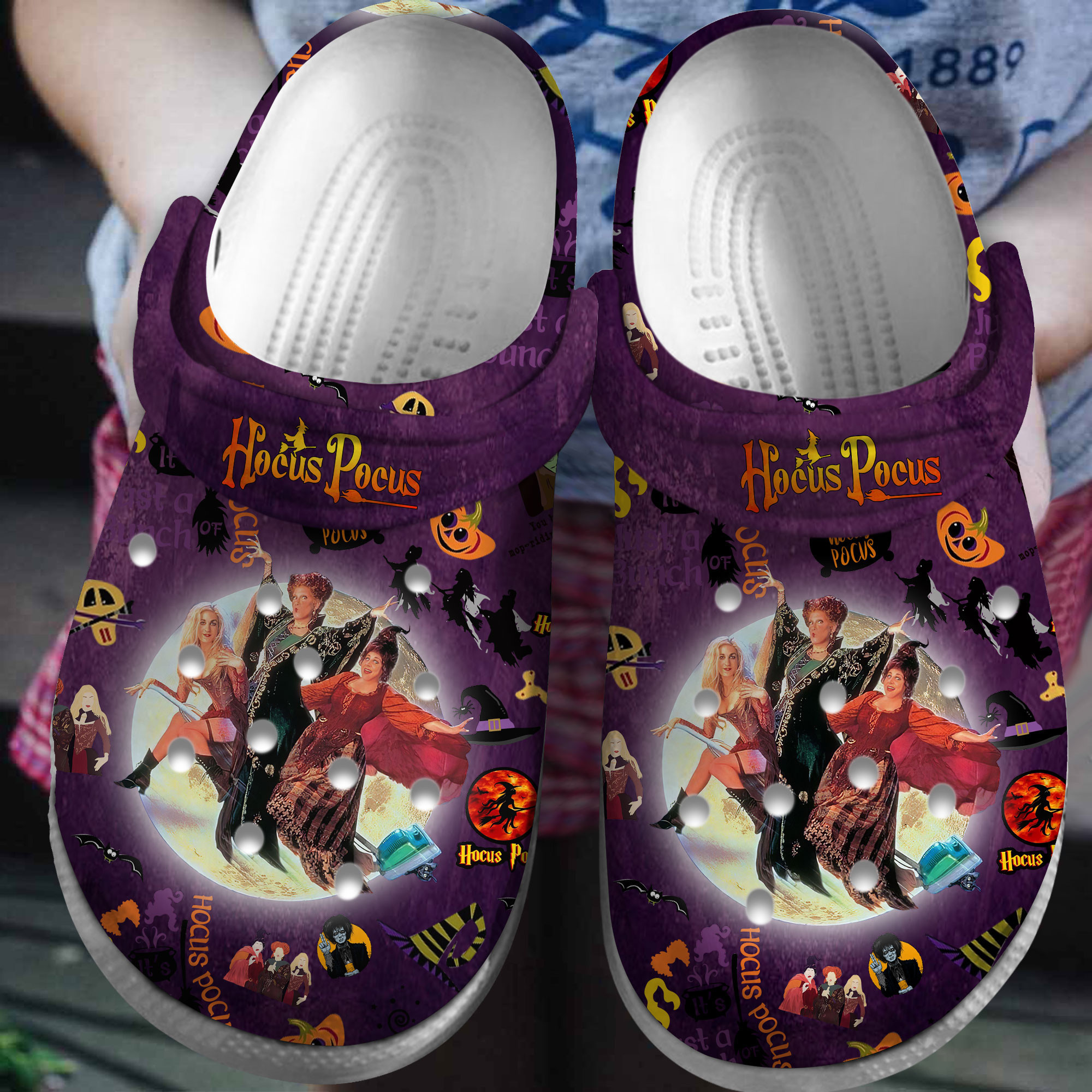 Footwearmerch Hocus Pocus Movie Crocs Crocband Clogs Shoes Comfortable For Men Women and Kids