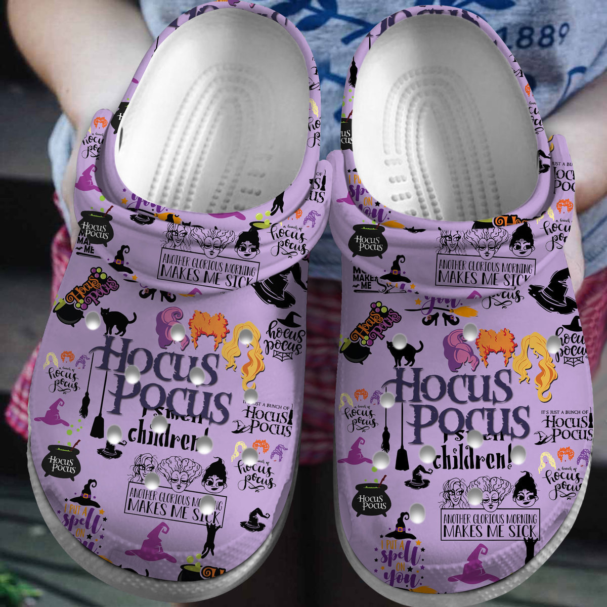 Footwearmerch Hocus Pocus Movie Crocs Crocband Clogs Shoes Comfortable For Men Women and Kids